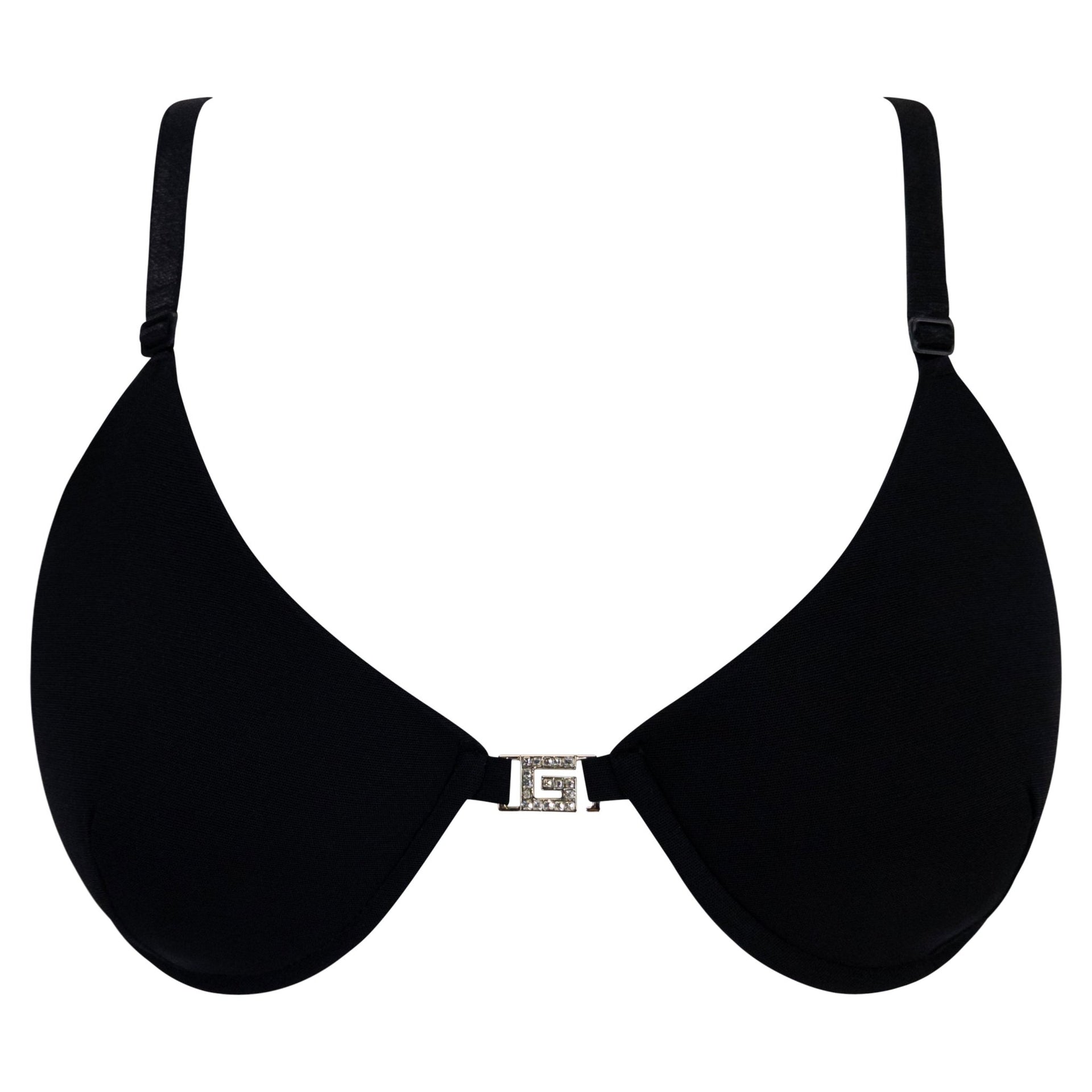 S/S 1998 Gucci by Tom Ford Rhinestone G Buckle Black Bra - RealList