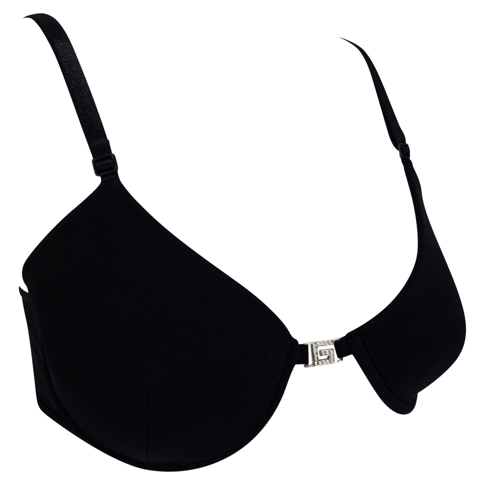 S/S 1998 Gucci by Tom Ford Rhinestone G Buckle Black Bra - RealList