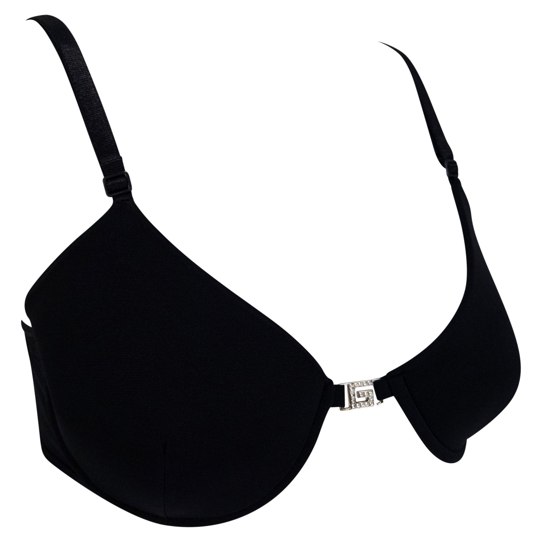 S/S 1998 Gucci by Tom Ford Rhinestone G Buckle Black Bra - RealList