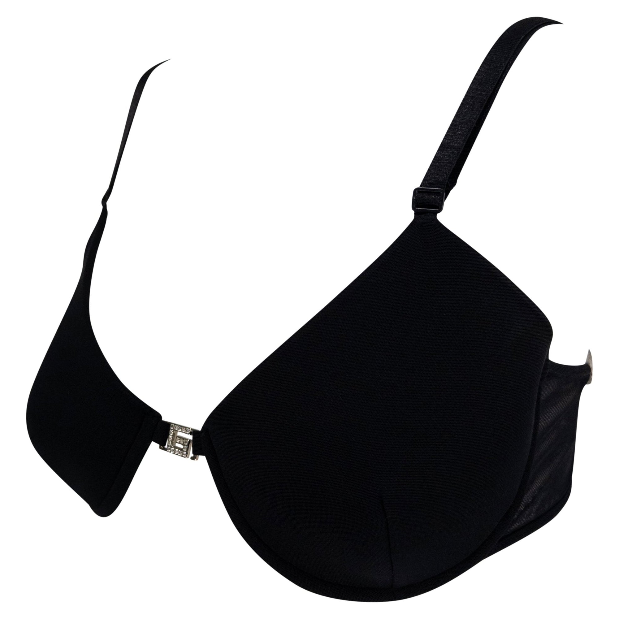 S/S 1998 Gucci by Tom Ford Rhinestone G Buckle Black Bra - RealList