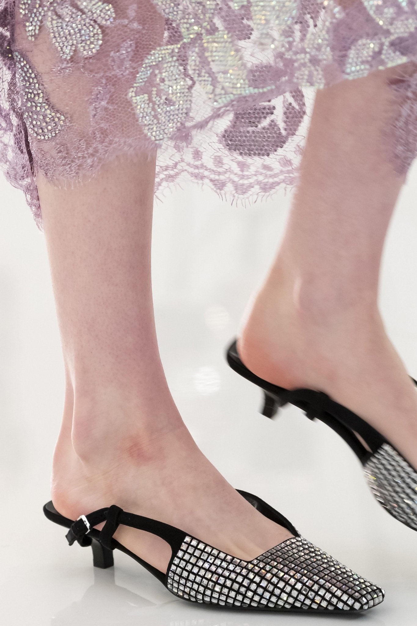 S/S 1998 Gucci by Tom Ford Runway Ad Square Rhinestone G Logo Kitten Heels 8 1/2 - RealList