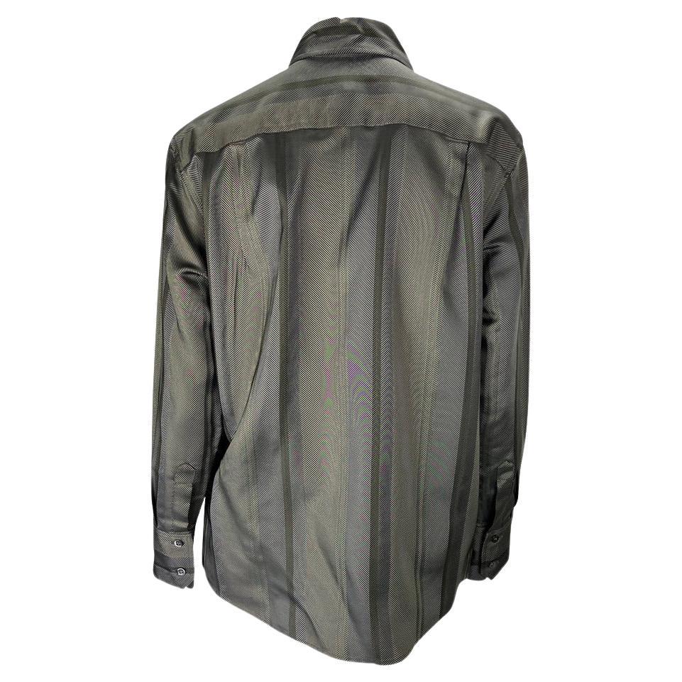 S/S 1998 Gucci by Tom Ford Woven Striped Collared Button Down Shirt - RealList