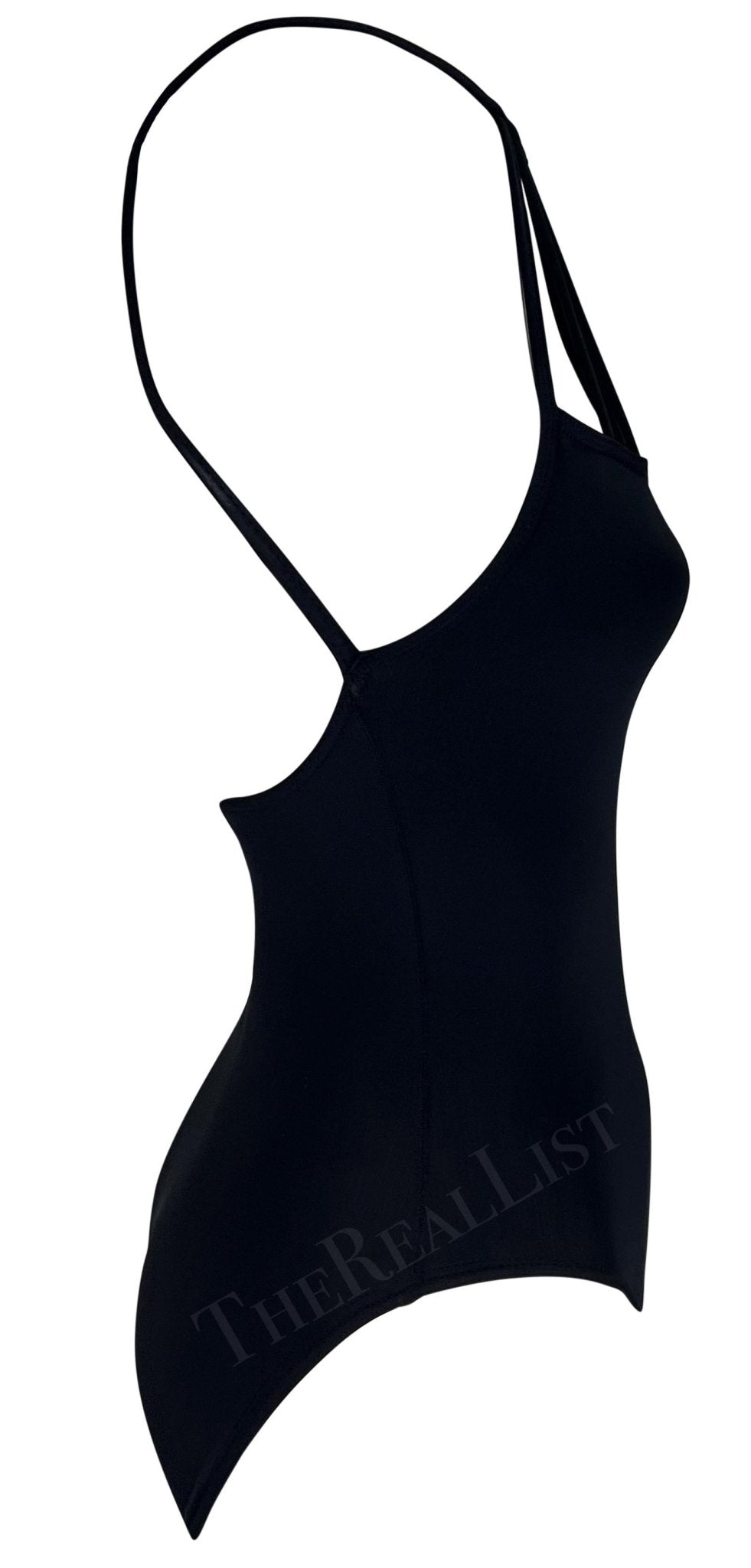 S/S 1998 Hervé Léger Black One Piece Body Suit Swimsuit Bodysuit - RealList
