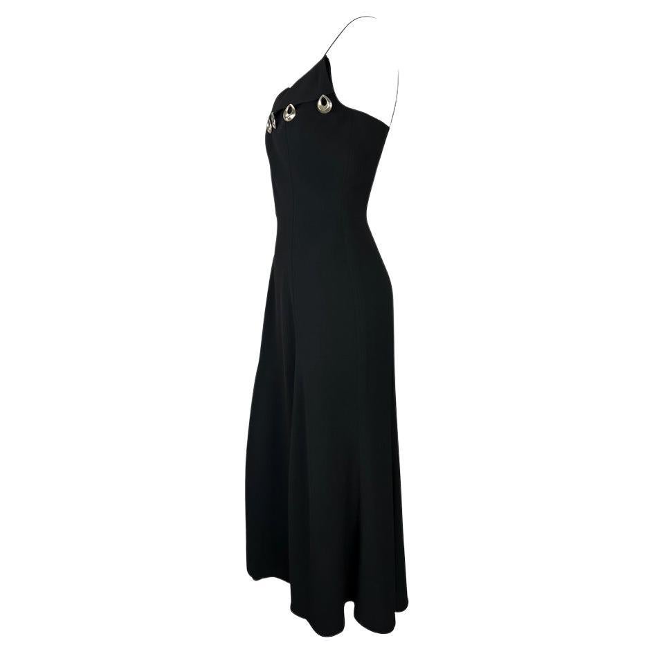 S/S 1998 Thierry Mugler Black Pendant Structured Bust Full Length Dress - RealList