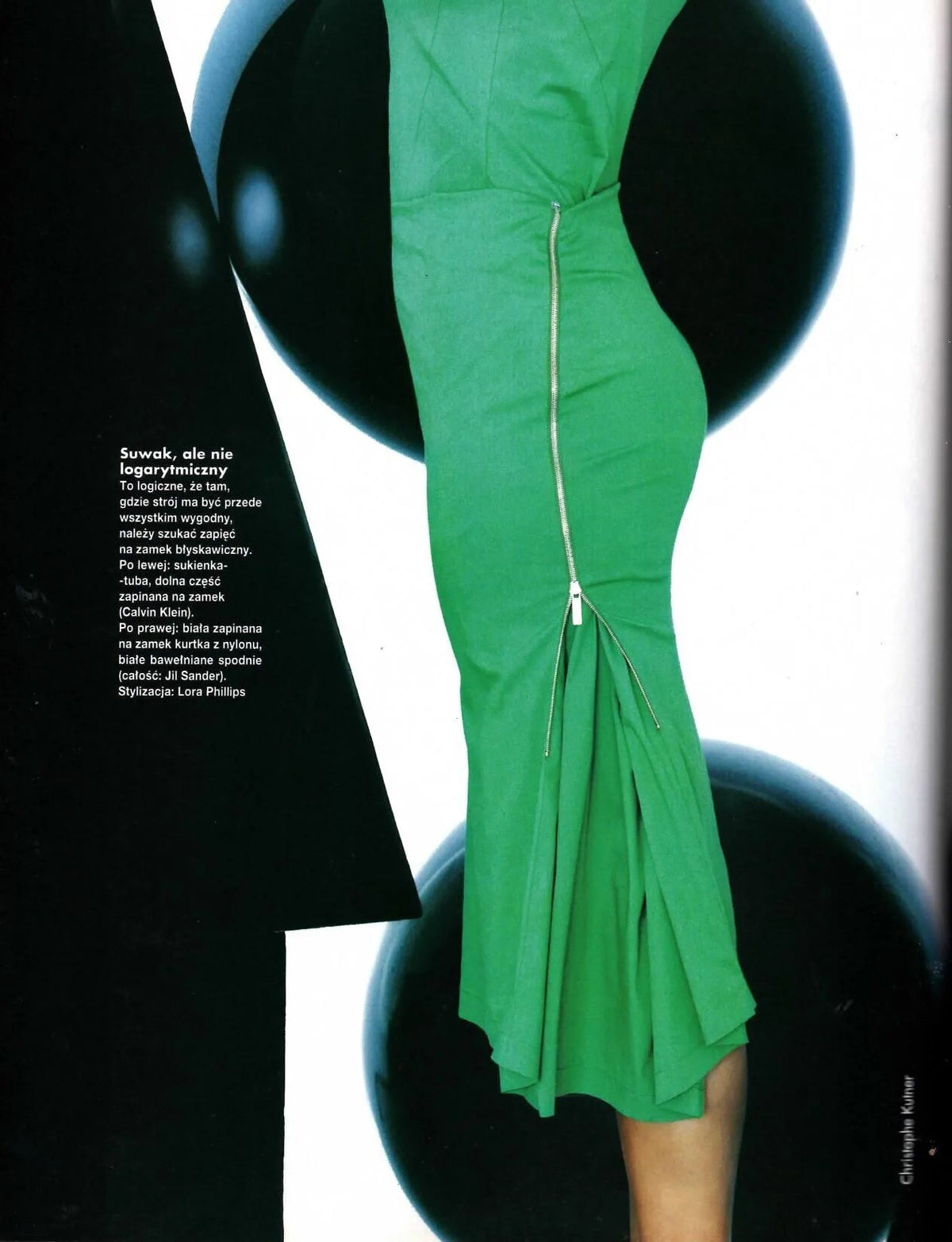 S/S 1999 Calvin Klein Runway Asymmetric Zip Bodycon Sleeveless Black Gown - RealList