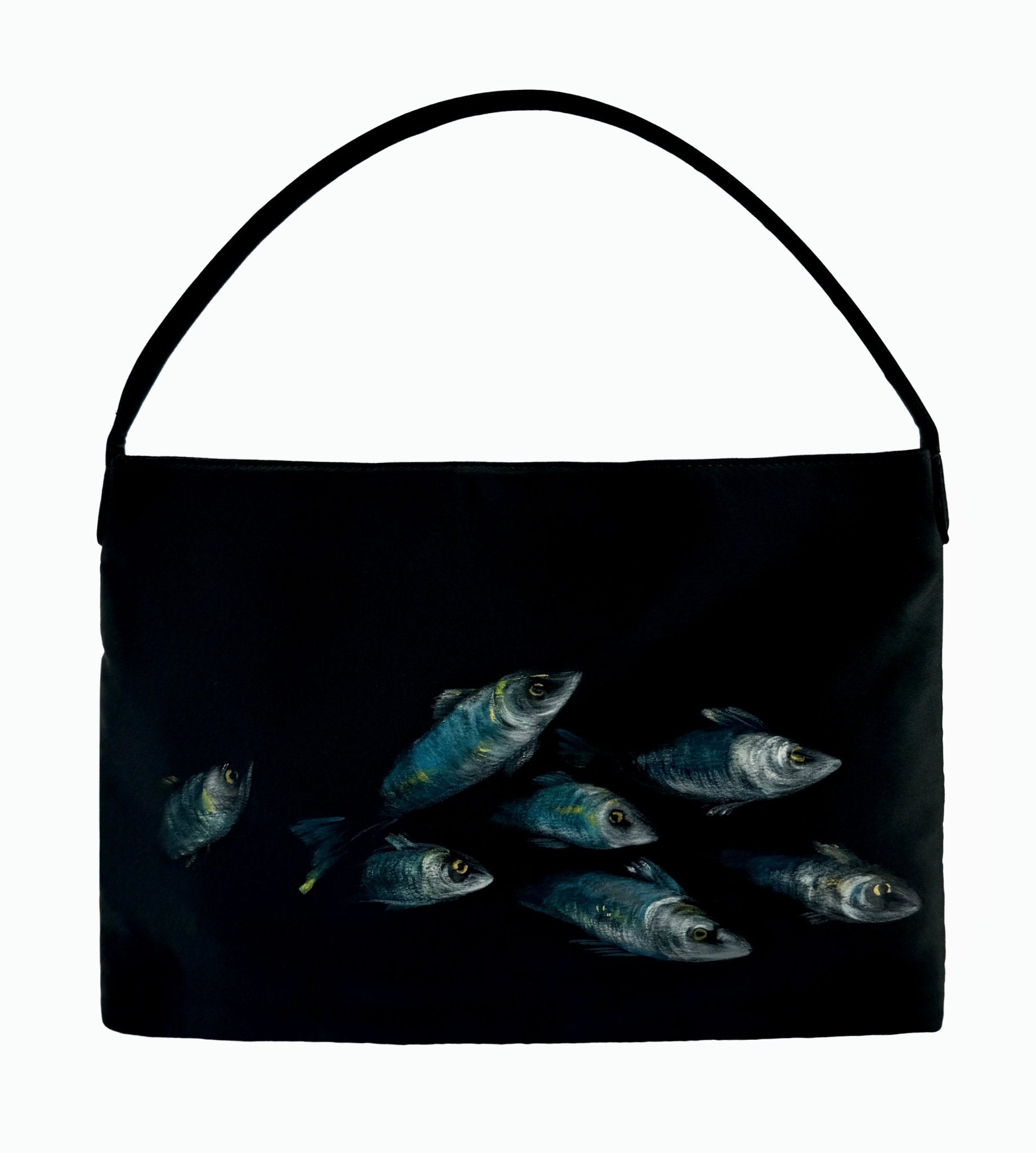 S/S 1999 Dolce & Gabbana Hand - Painted Sardine Fish Black Medium Shoulder Bag - RealList
