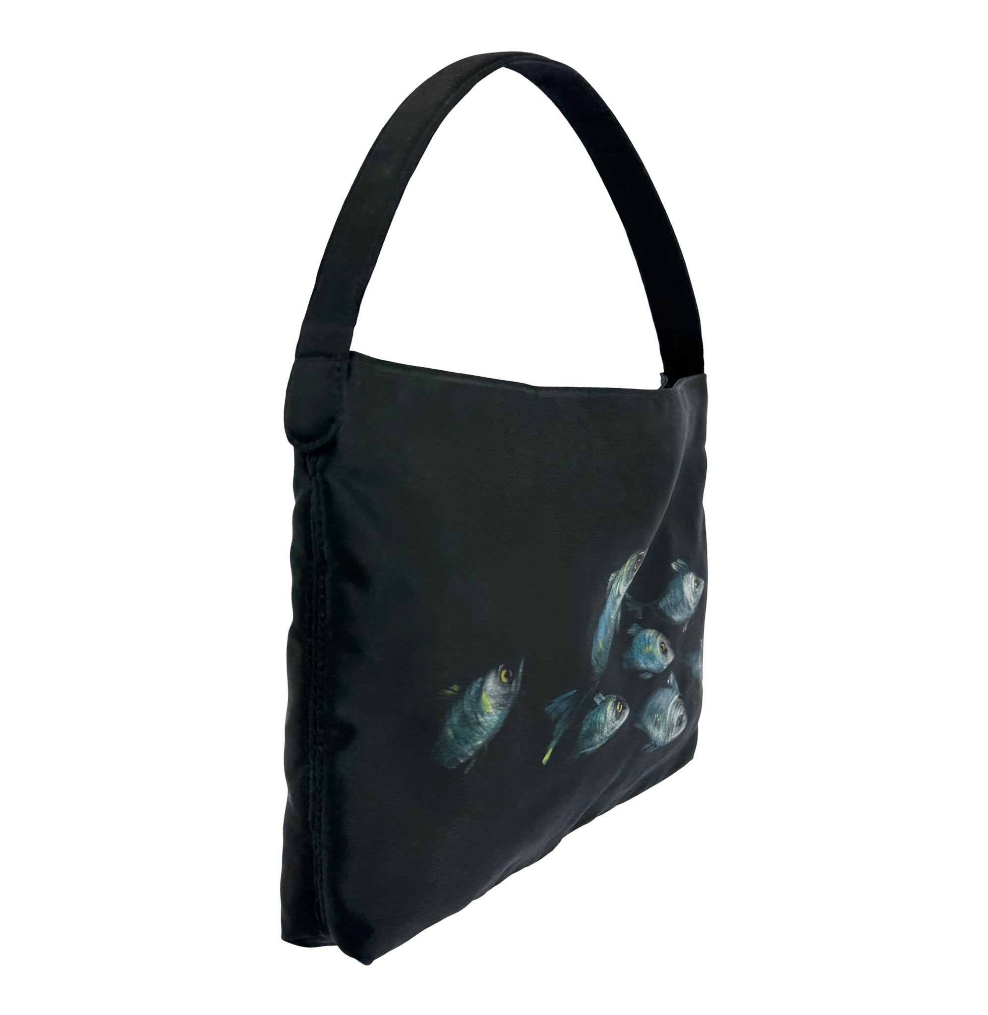 S/S 1999 Dolce & Gabbana Hand - Painted Sardine Fish Black Medium Shoulder Bag - RealList