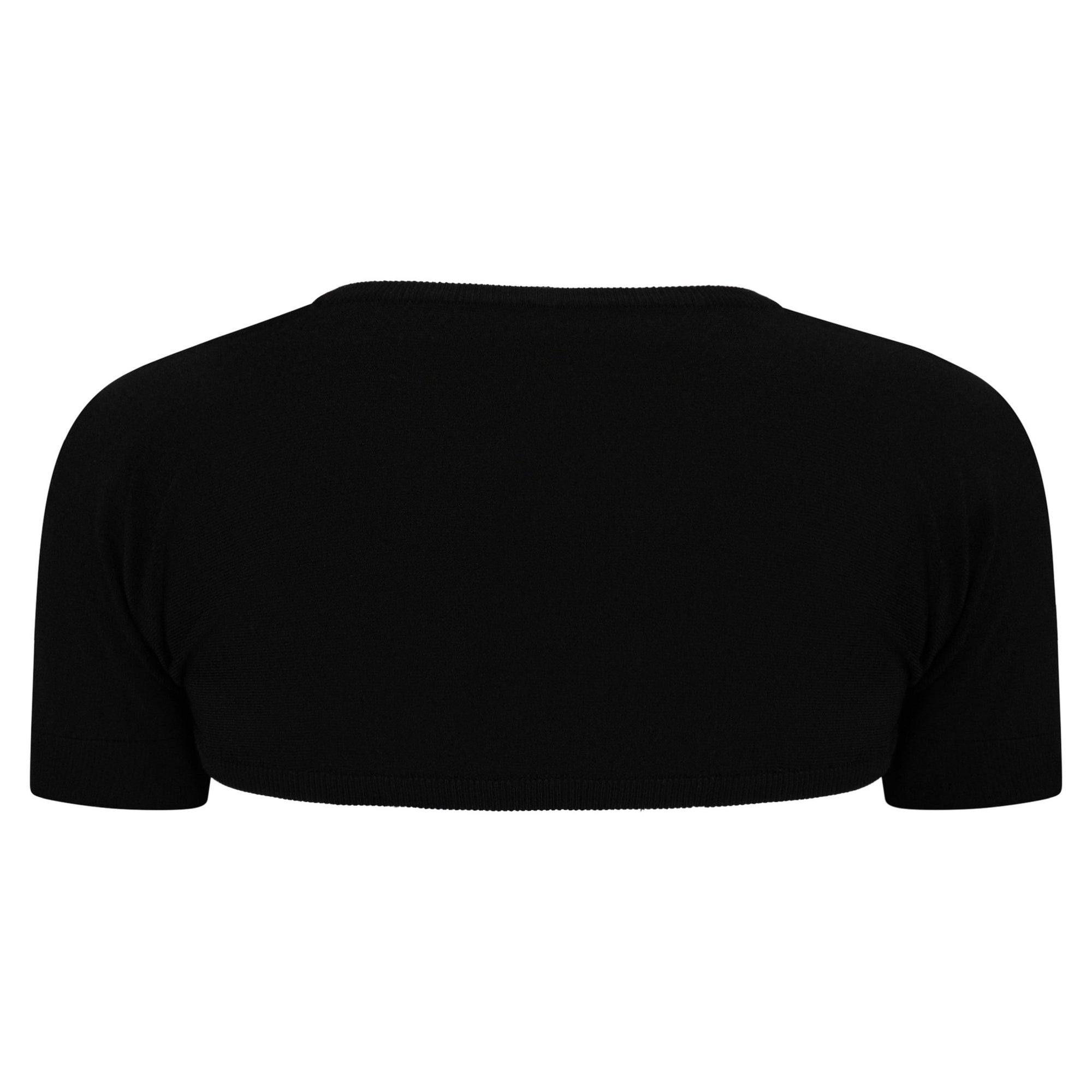 S/S 1999 Dolce & Gabbana Runway Black Knit Extra Mini Cropped Cardigan Top - RealList