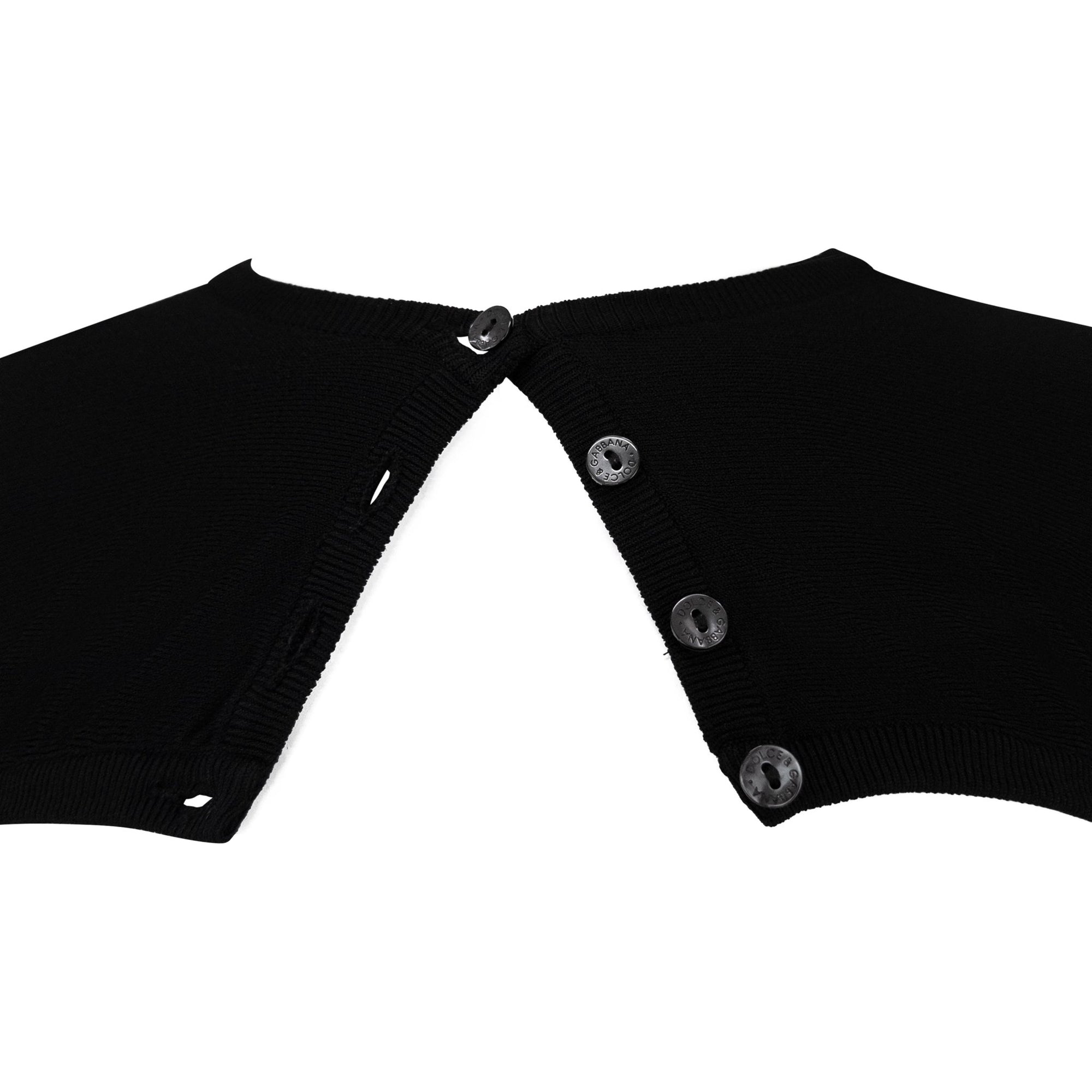 S/S 1999 Dolce & Gabbana Runway Black Knit Extra Mini Cropped Cardigan Top - RealList