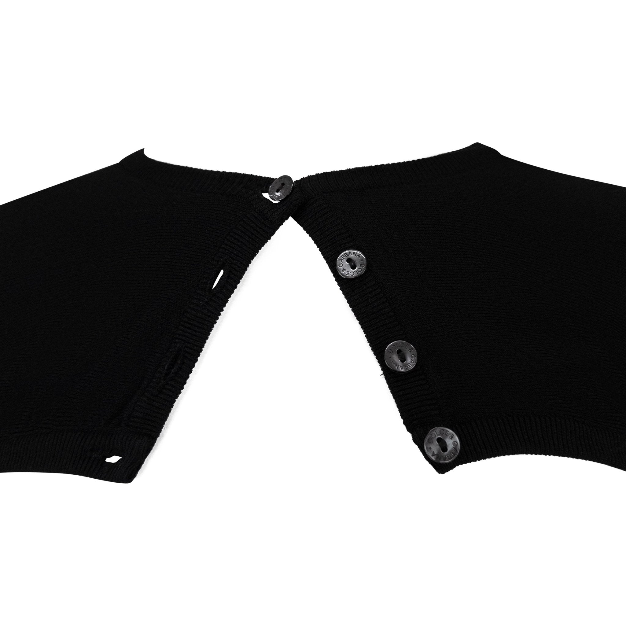 S/S 1999 Dolce & Gabbana Runway Black Knit Extra Mini Cropped Cardigan Top - RealList