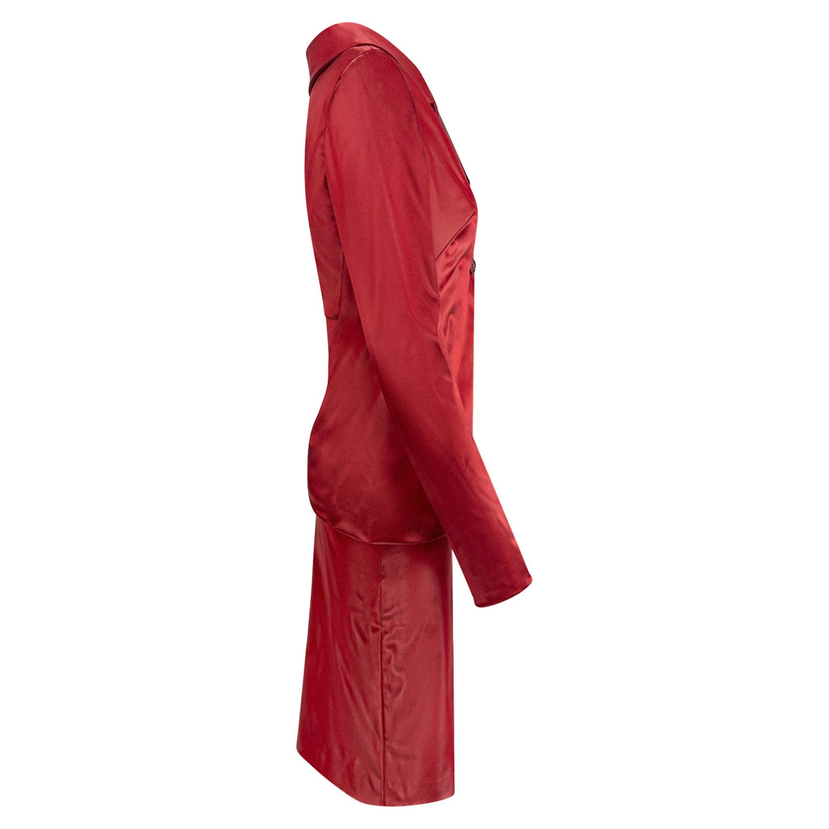S/S 1999 Dolce & Gabbana Runway Lipstick Red Wet Look Jacket Set - RealList