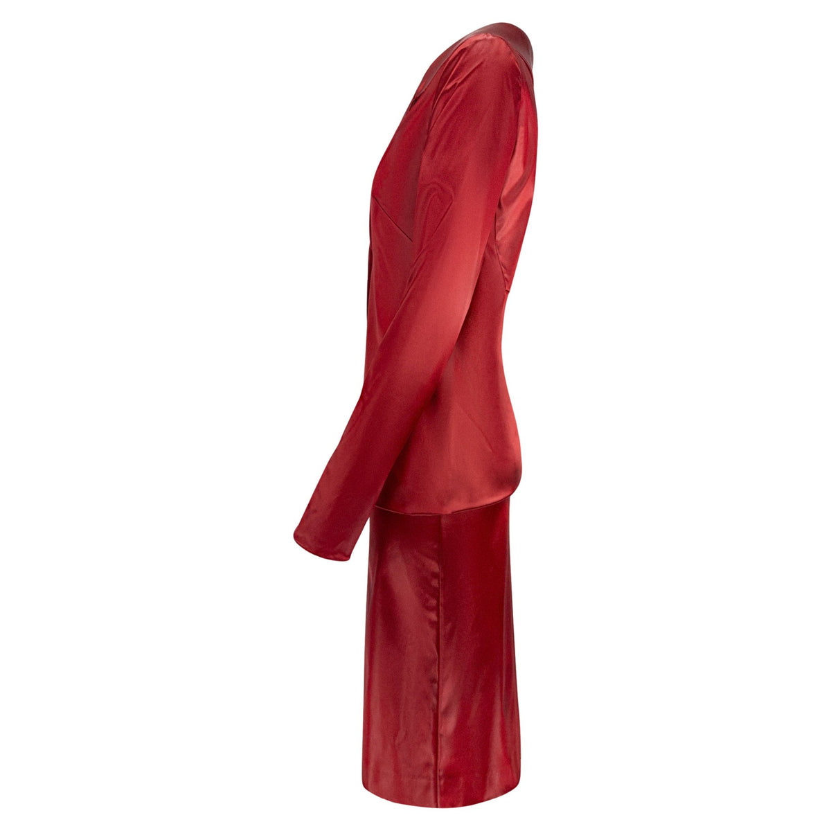 S/S 1999 Dolce & Gabbana Runway Lipstick Red Wet Look Jacket Set - RealList