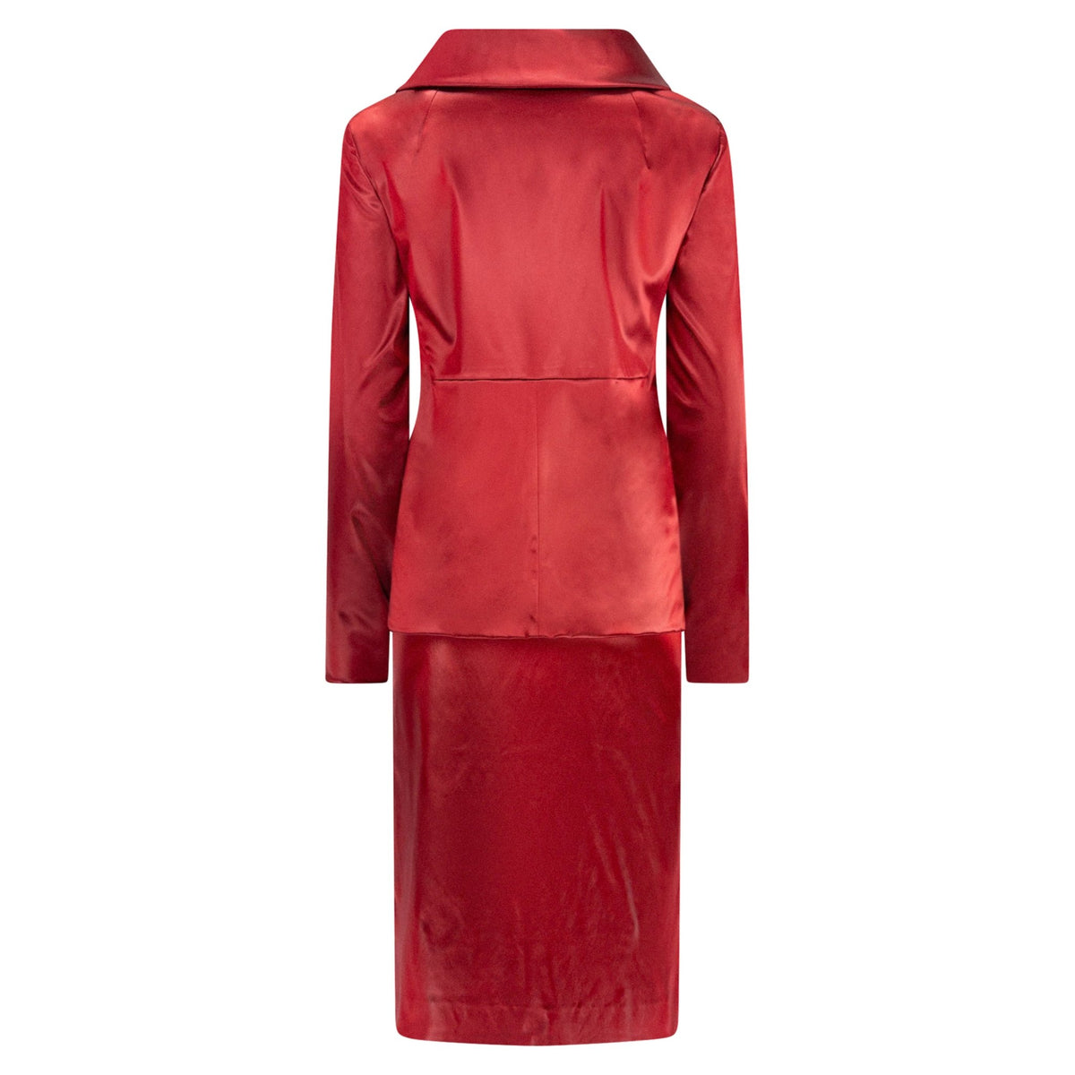 S/S 1999 Dolce & Gabbana Runway Lipstick Red Wet Look Jacket Set - RealList