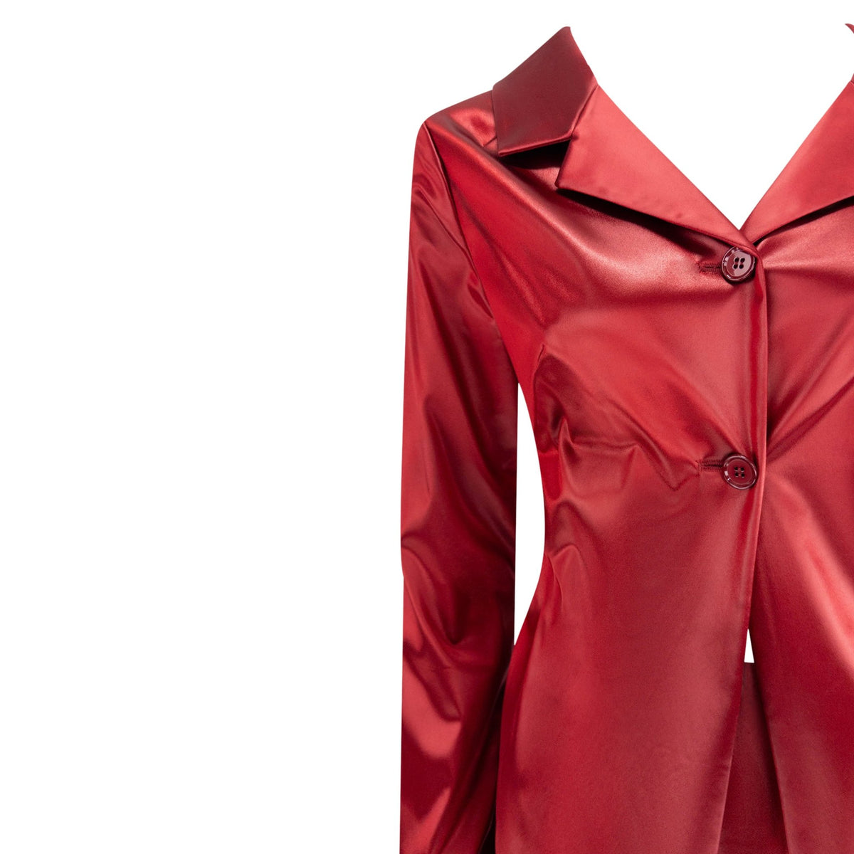S/S 1999 Dolce & Gabbana Runway Lipstick Red Wet Look Jacket Set - RealList