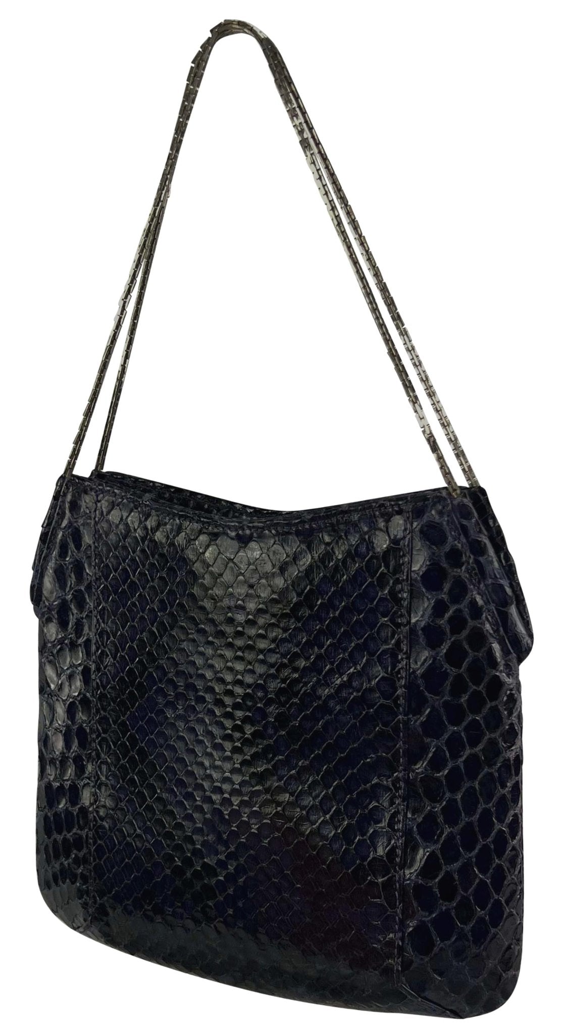 S/S 1999 Gianni Versace by Donatella Deep Purple Python Chain Mini Bag - RealList
