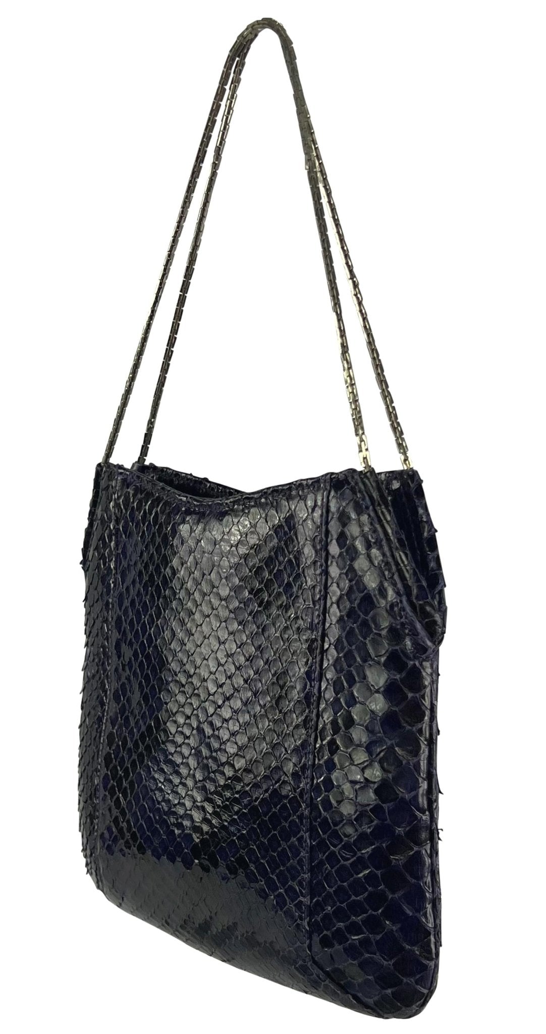 S/S 1999 Gianni Versace by Donatella Deep Purple Python Chain Mini Bag - RealList