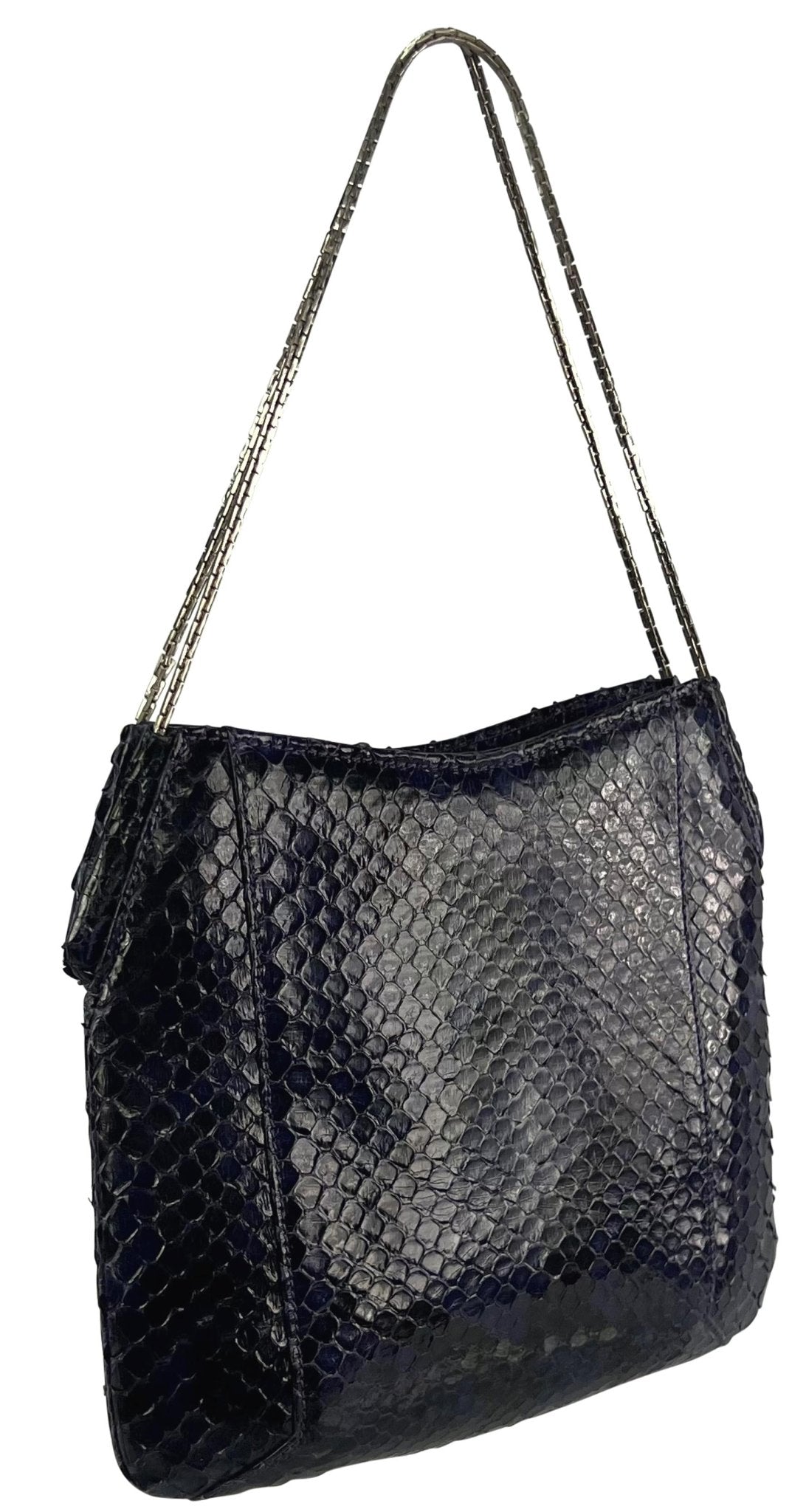 S/S 1999 Gianni Versace by Donatella Deep Purple Python Chain Mini Bag - RealList