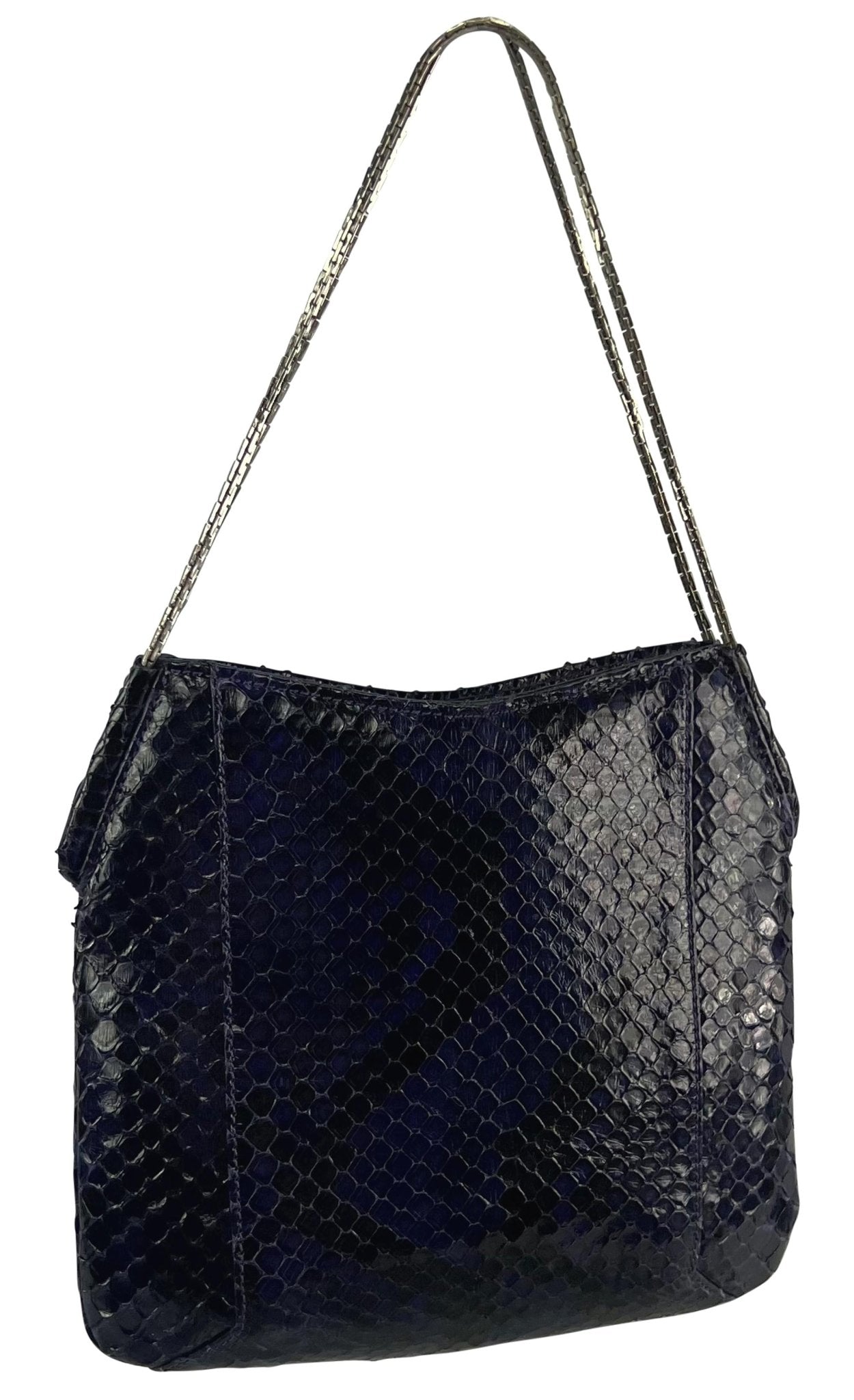 S/S 1999 Gianni Versace by Donatella Deep Purple Python Chain Mini Bag - RealList
