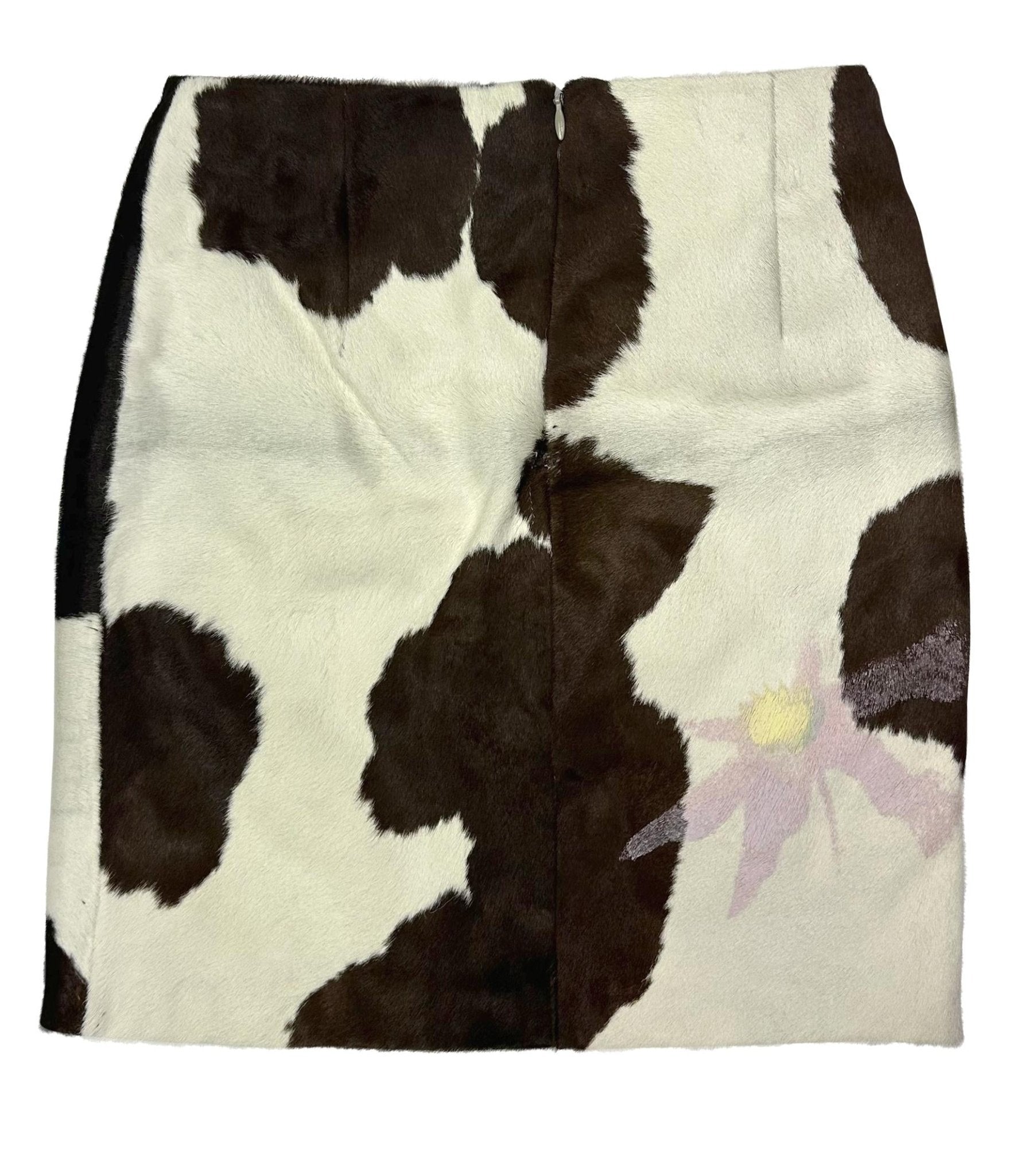 S/S 1999 Gianni Versace by Donatella Runway Hand - Painted Ponyhair Mini Skirt - RealList