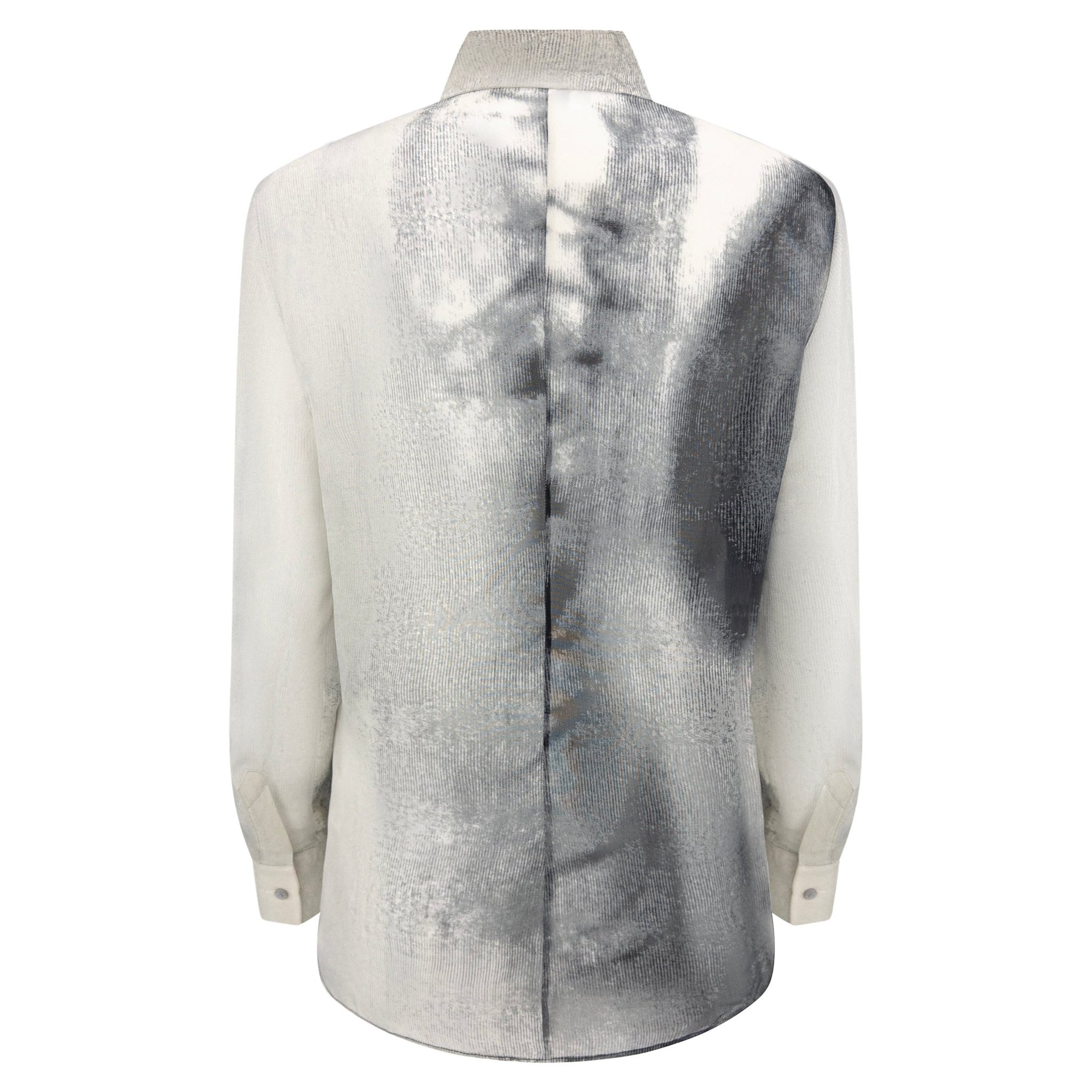 S/S 1999 Givenchy by Alexander McQueen Sheer Black Eye Print Button Up Blouse - RealList
