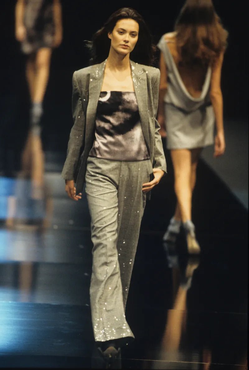 S/S 1999 Givenchy by Alexander McQueen Sheer Black Eye Print Button Up Blouse - RealList