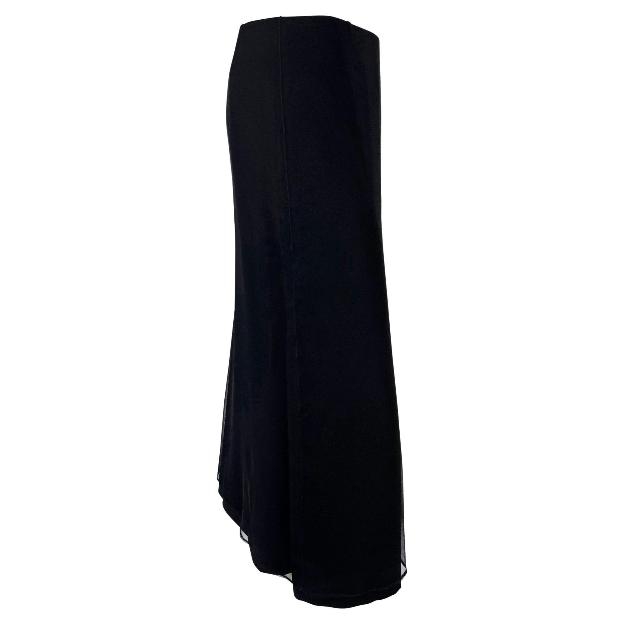 S/S 1999 Gucci by Tom Ford Black Tulle Mesh Overlay Sample Skirt - RealList
