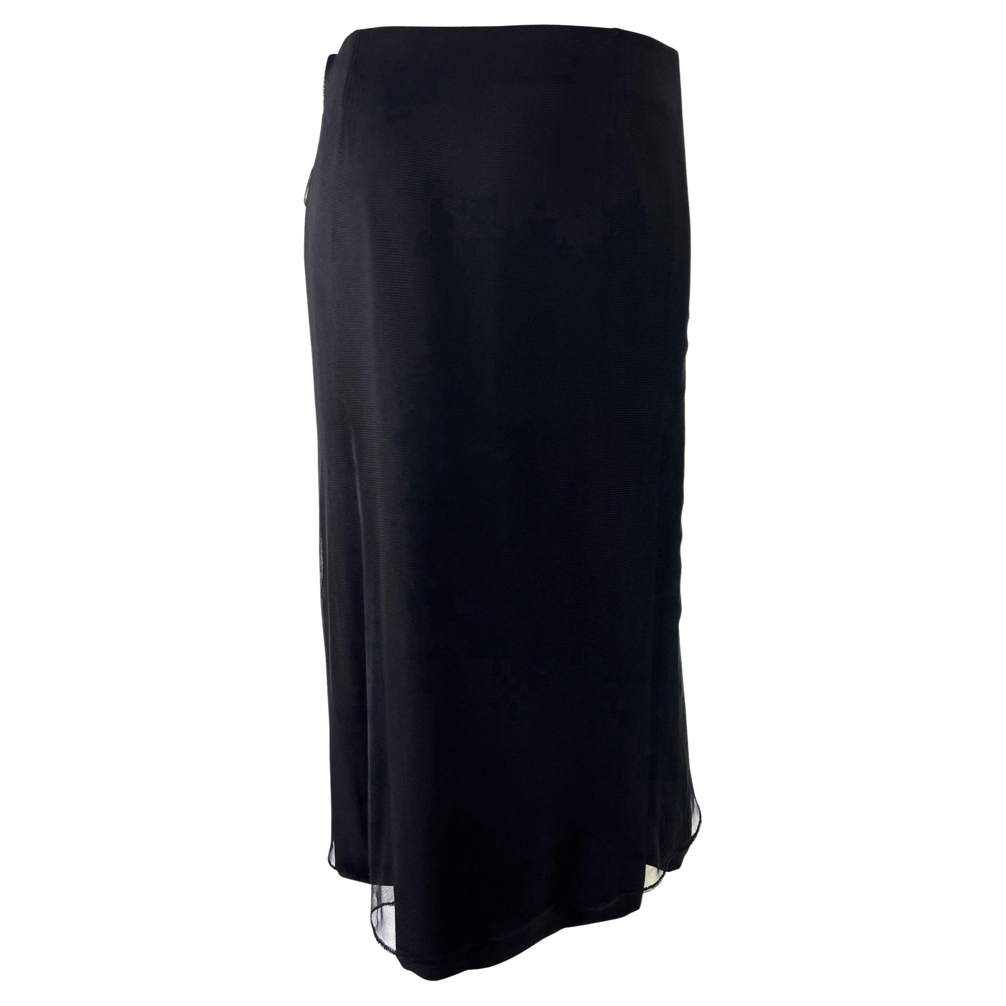 S/S 1999 Gucci by Tom Ford Black Tulle Mesh Overlay Sample Skirt - RealList