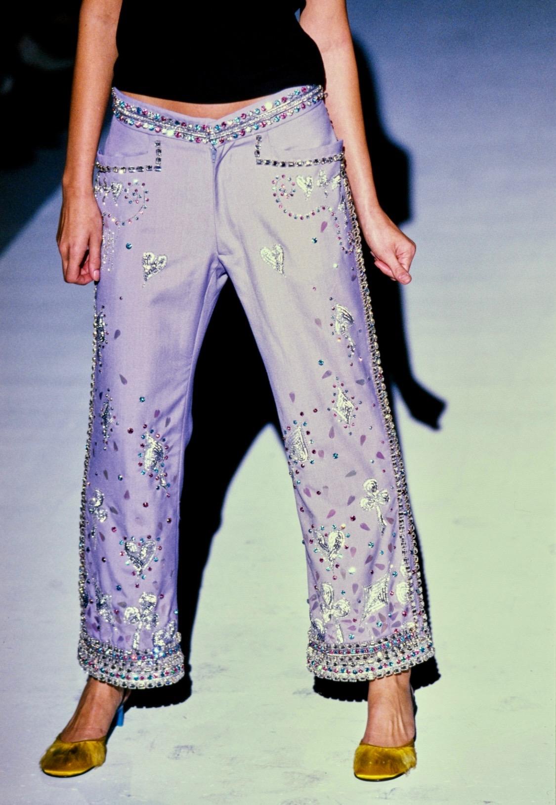 S/S 1999 Gucci by Tom Ford Madonna Runway Lucky Rhinestone Museum Pants Y2K - RealList