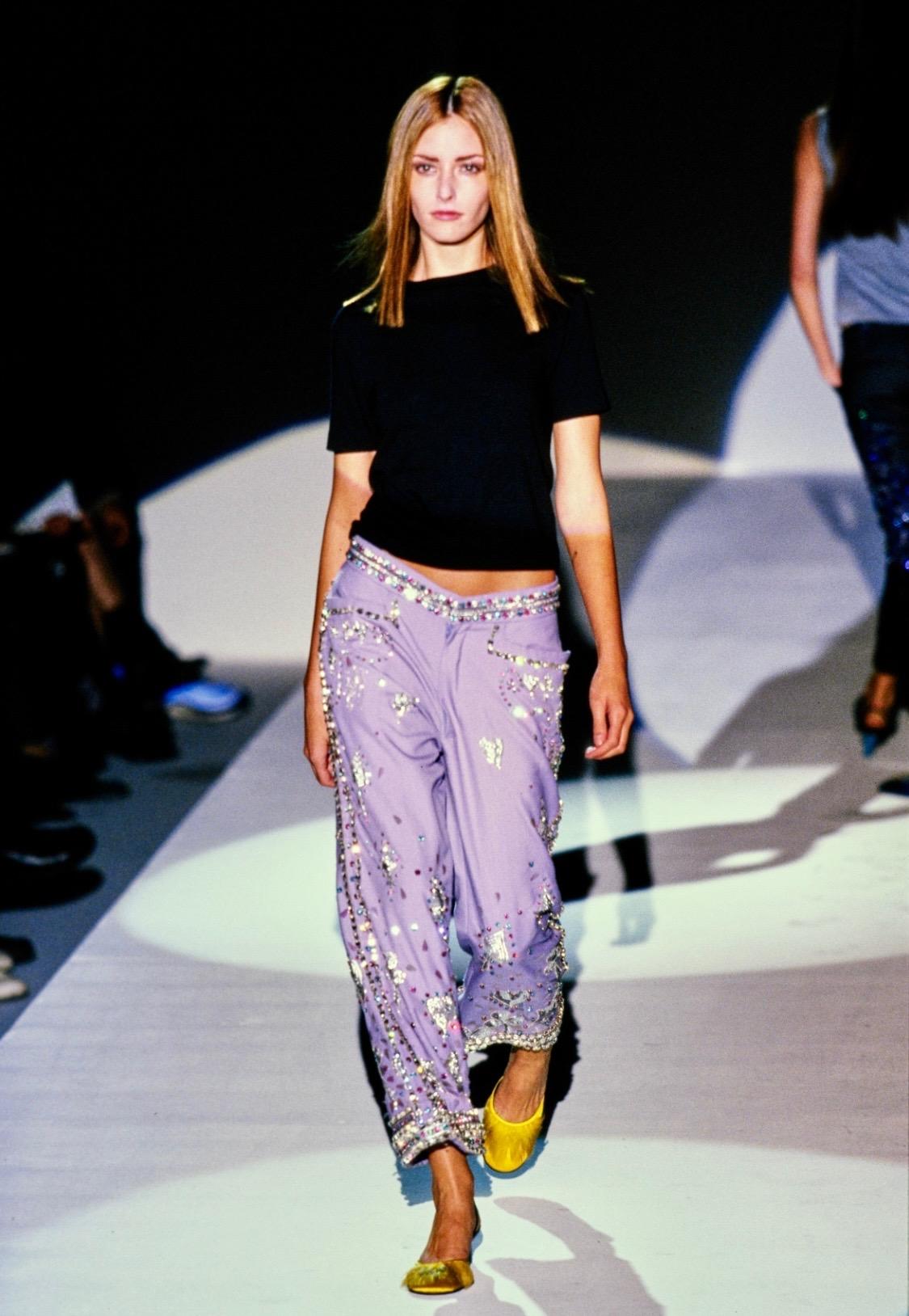 S/S 1999 Gucci by Tom Ford Madonna Runway Lucky Rhinestone Museum Pants Y2K - RealList