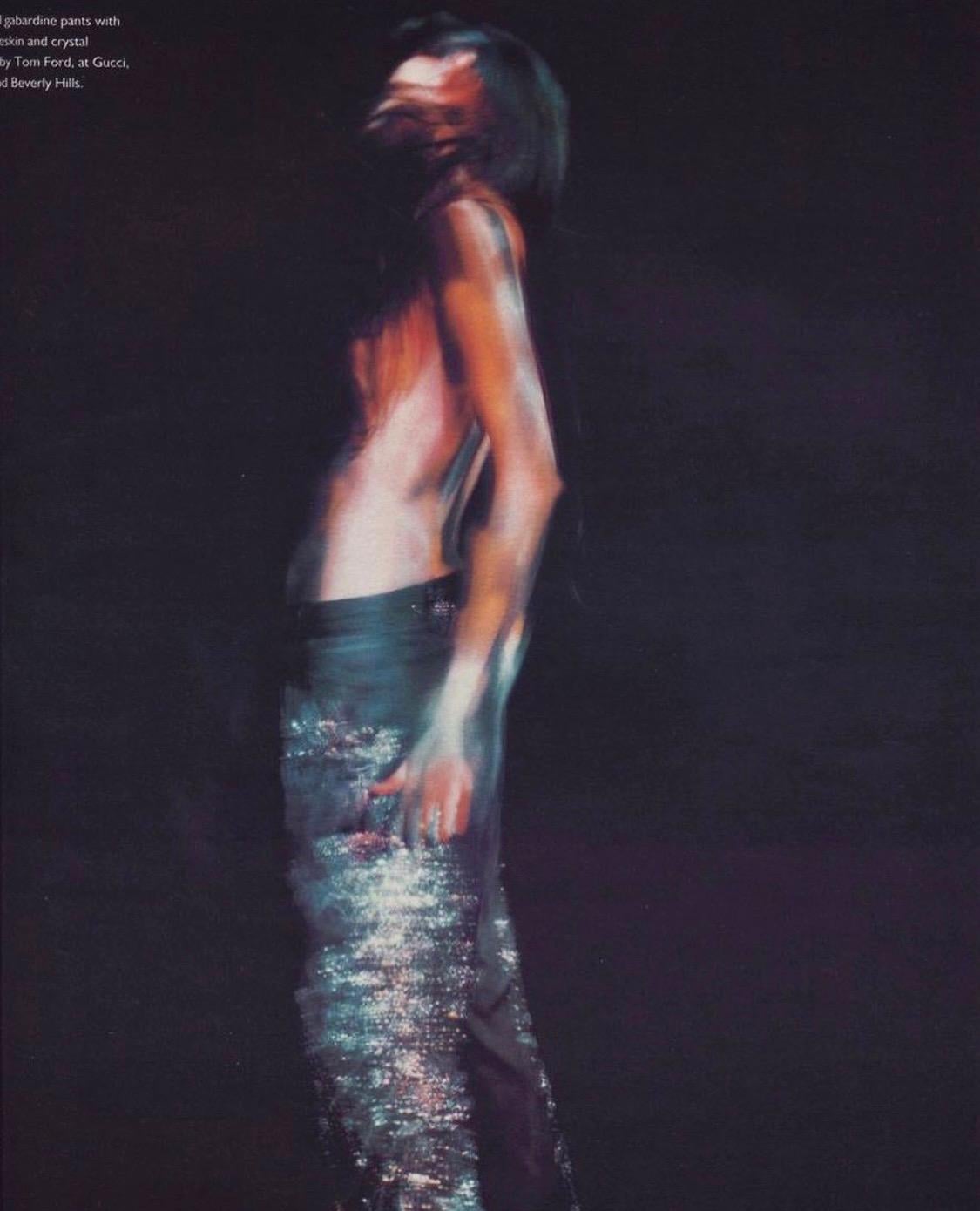 S/S 1999 Gucci by Tom Ford Runway Finale Peacock Beaded Silk Pants Documented - RealList