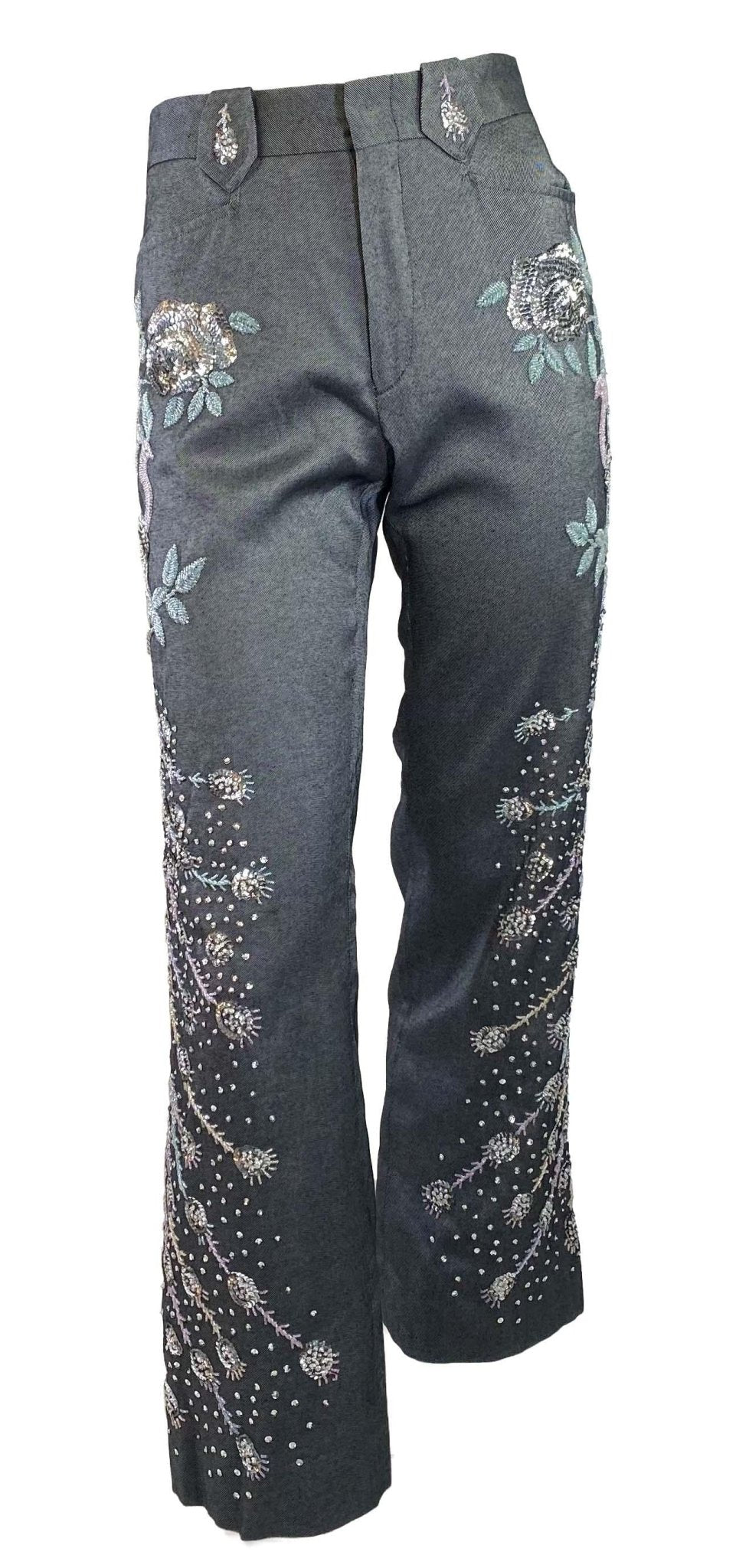 S/S 1999 Gucci by Tom Ford Runway Finale Peacock Beaded Silk Pants Documented - RealList