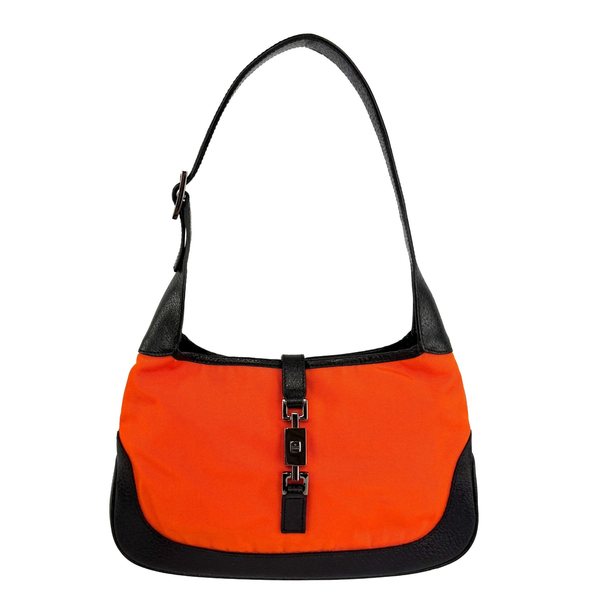 S/S 1999 Gucci by Tom Ford Runway Neon Orange Small Jackie Shoulder Bag - RealList