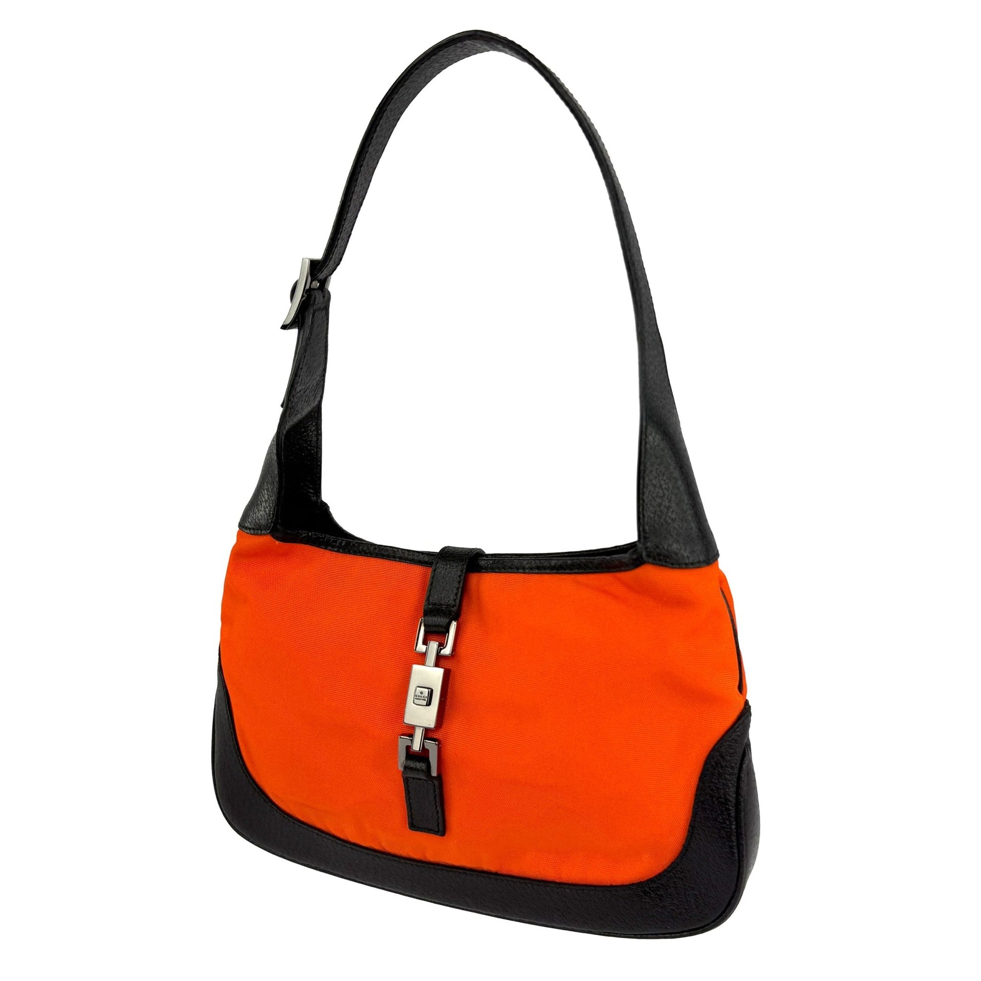 S/S 1999 Gucci by Tom Ford Runway Neon Orange Small Jackie Shoulder Bag - RealList
