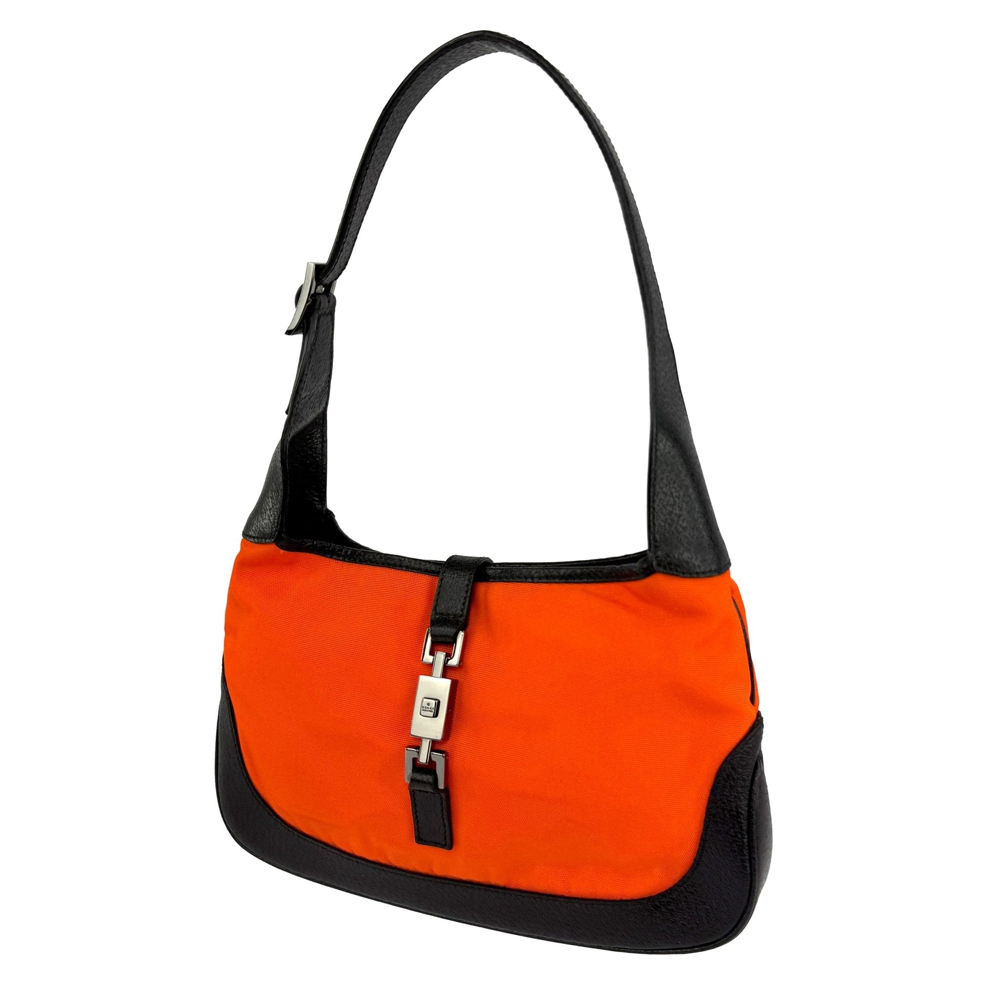 S/S 1999 Gucci by Tom Ford Runway Neon Orange Small Jackie Shoulder Bag - RealList