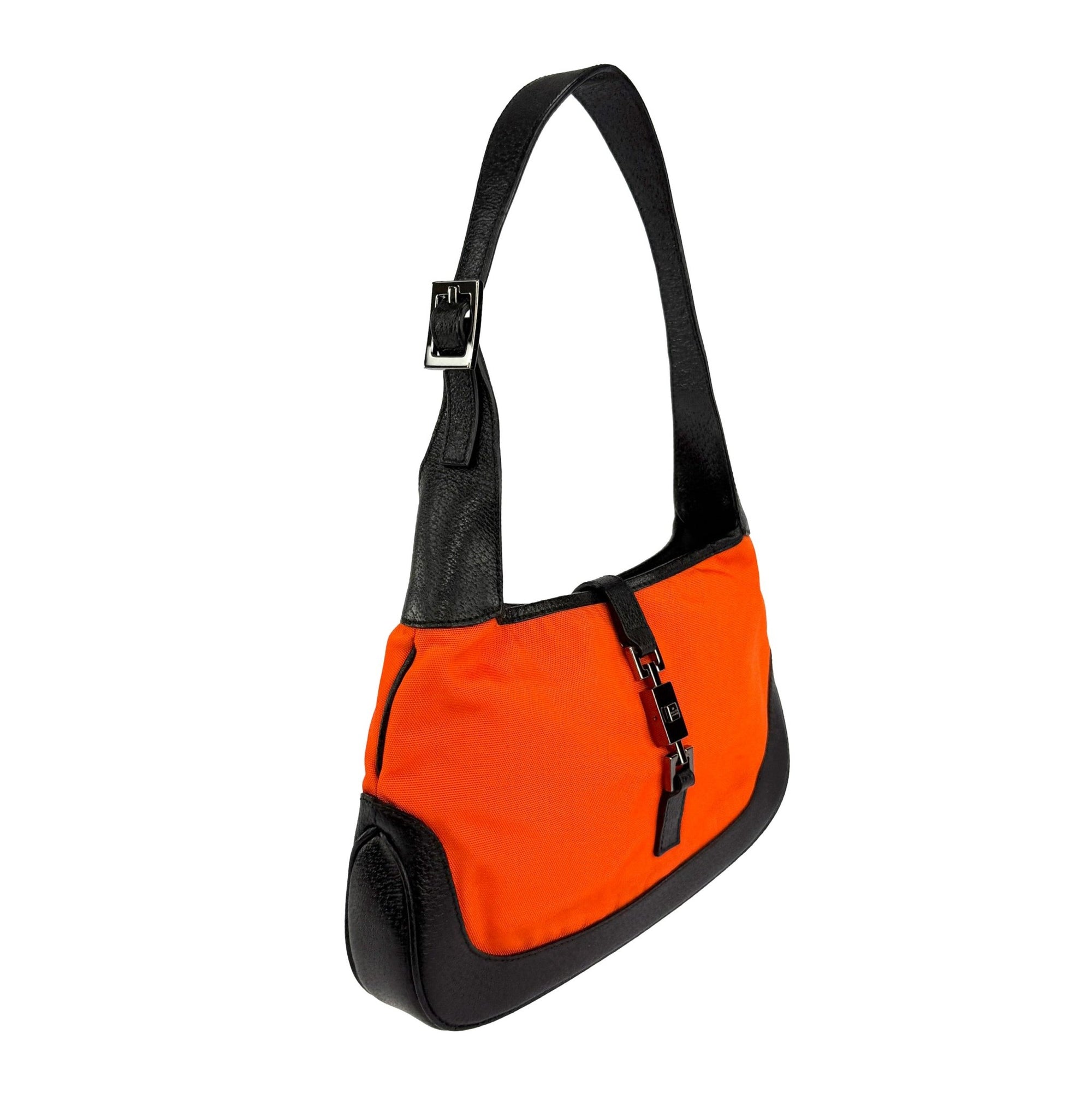 S/S 1999 Gucci by Tom Ford Runway Neon Orange Small Jackie Shoulder Bag - RealList