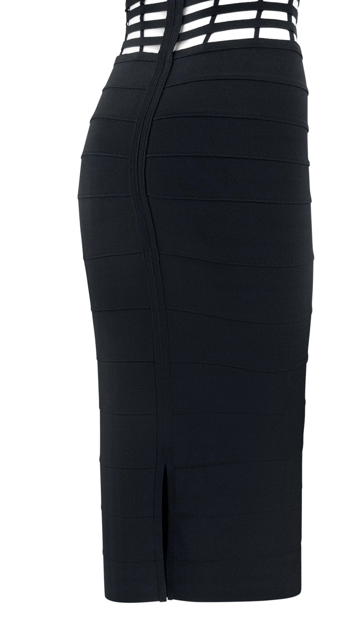 S/S 1999 Hervé Léger Couture Runway Bandage Cage Black Cutout Dress - RealList