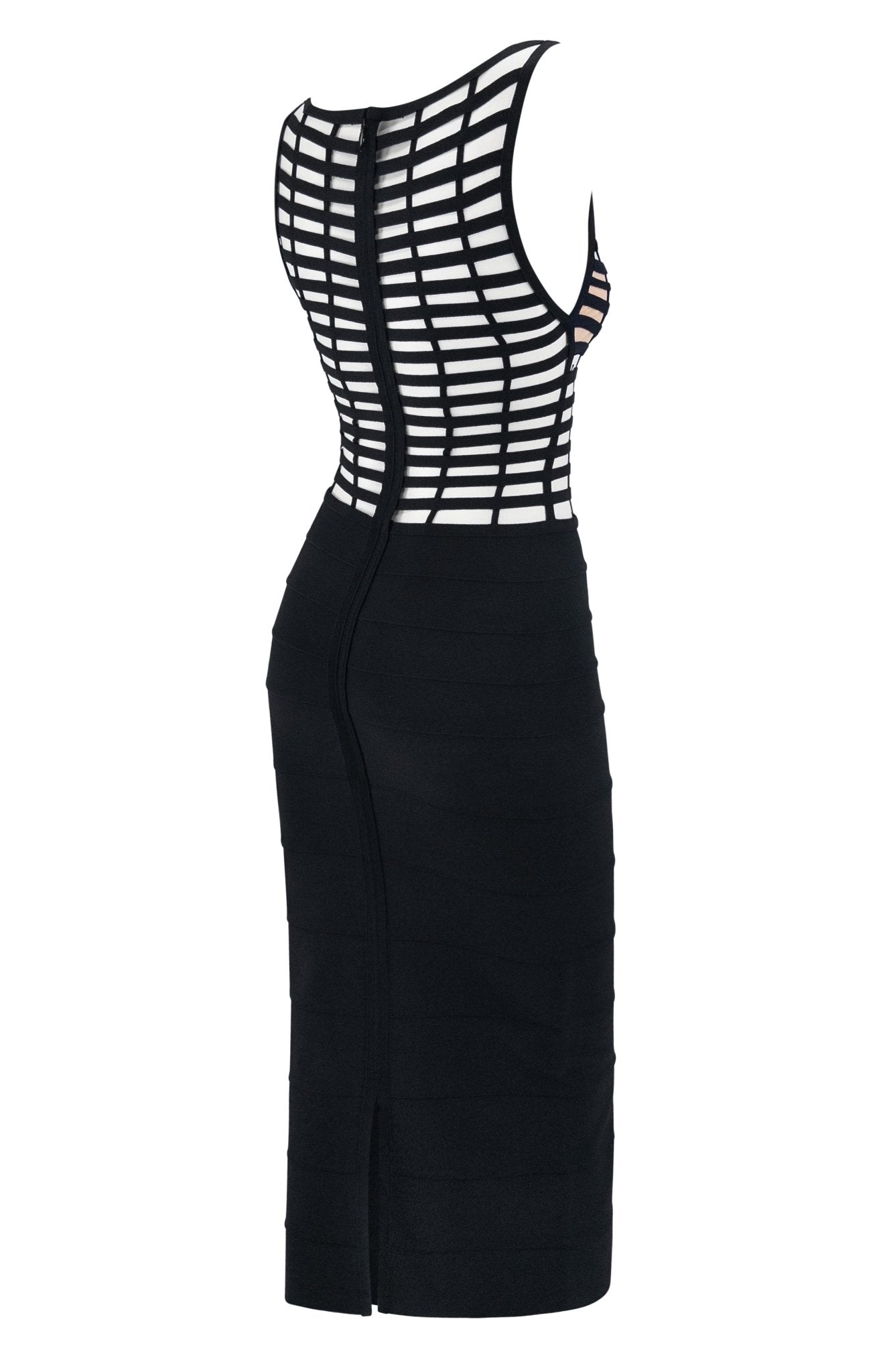 S/S 1999 Hervé Léger Couture Runway Bandage Cage Black Cutout Dress - RealList