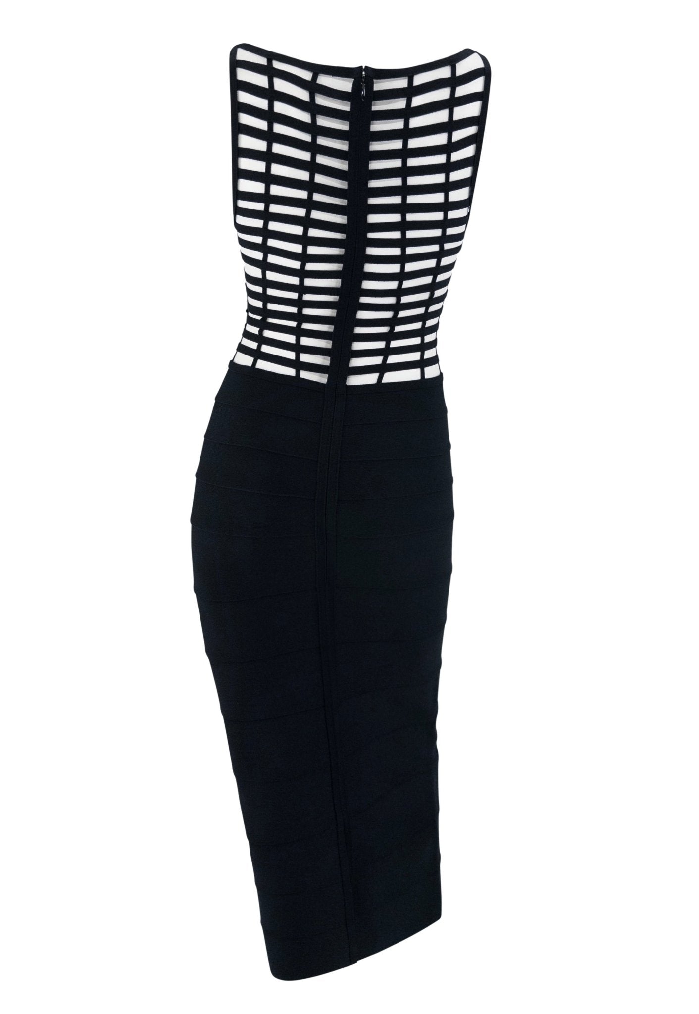 S/S 1999 Hervé Léger Couture Runway Bandage Cage Black Cutout Dress - RealList