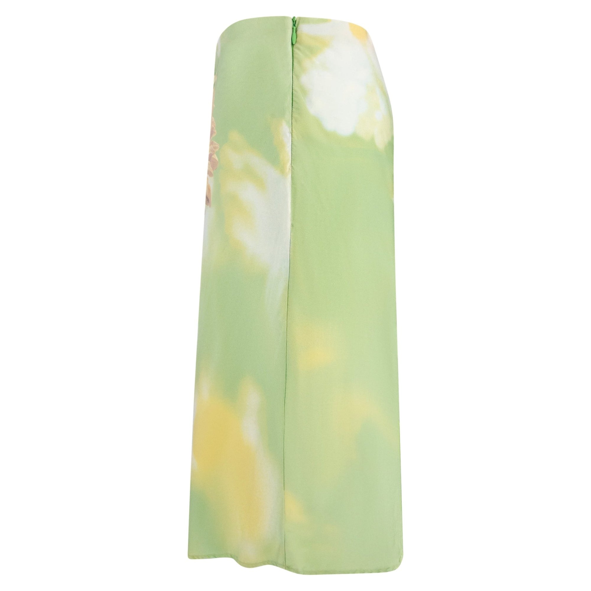 S/S 1999 Roberto Cavalli Silk Satin Floral Print Pierced Skirt - RealList
