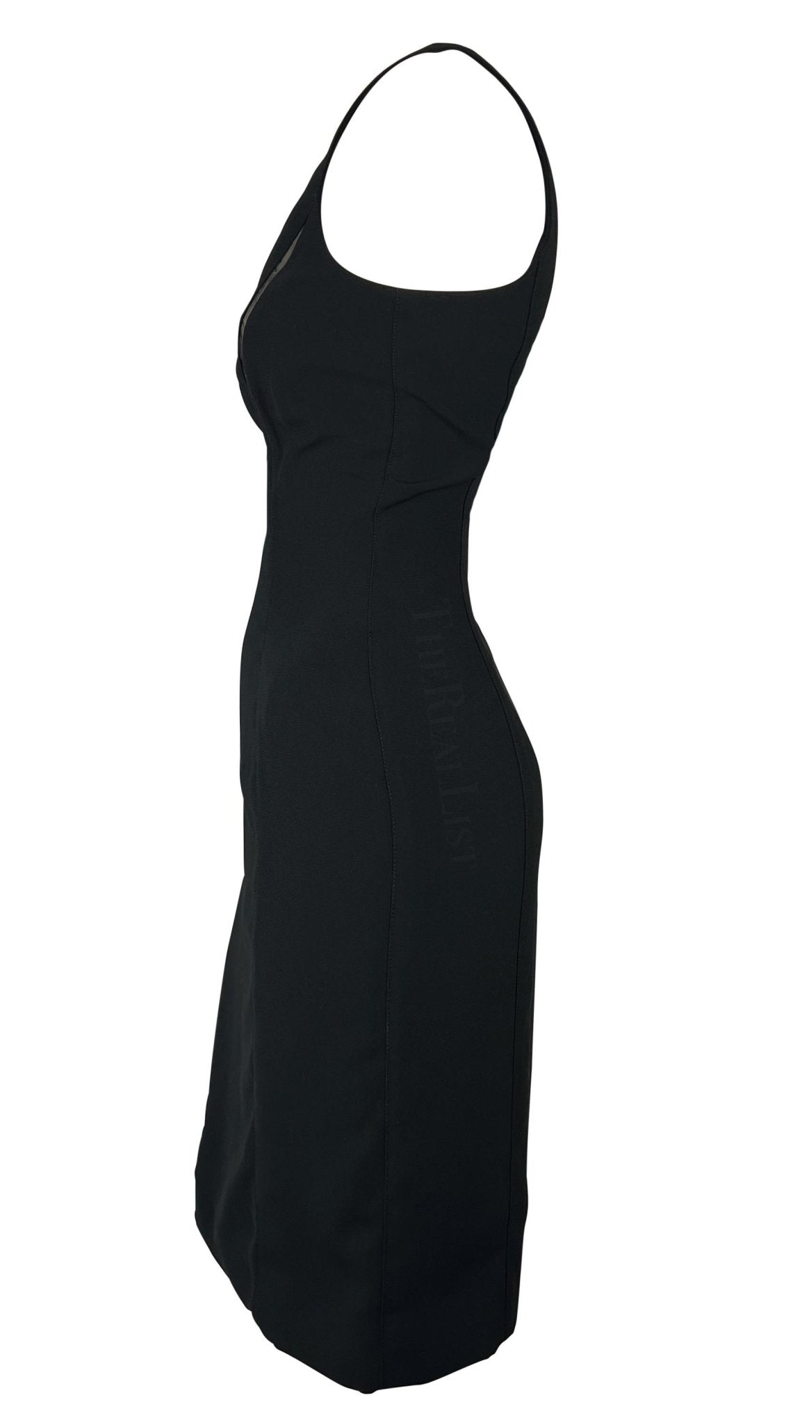 S/S 1999 Thierry Mugler Mesh Panel Little Black Dress - RealList