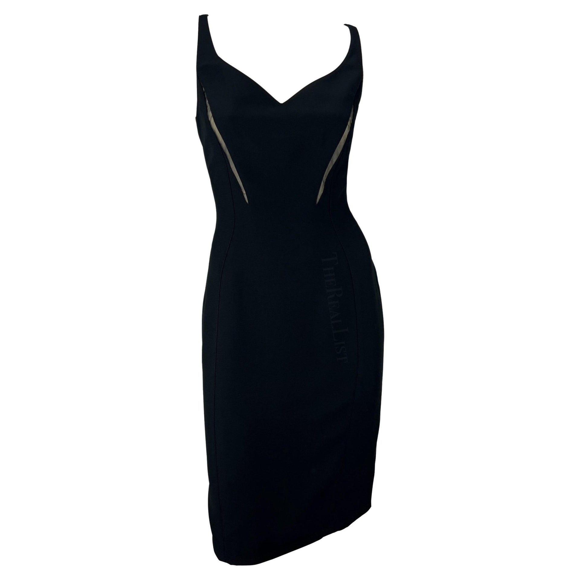 S/S 1999 Thierry Mugler Mesh Panel Little Black Dress - RealList