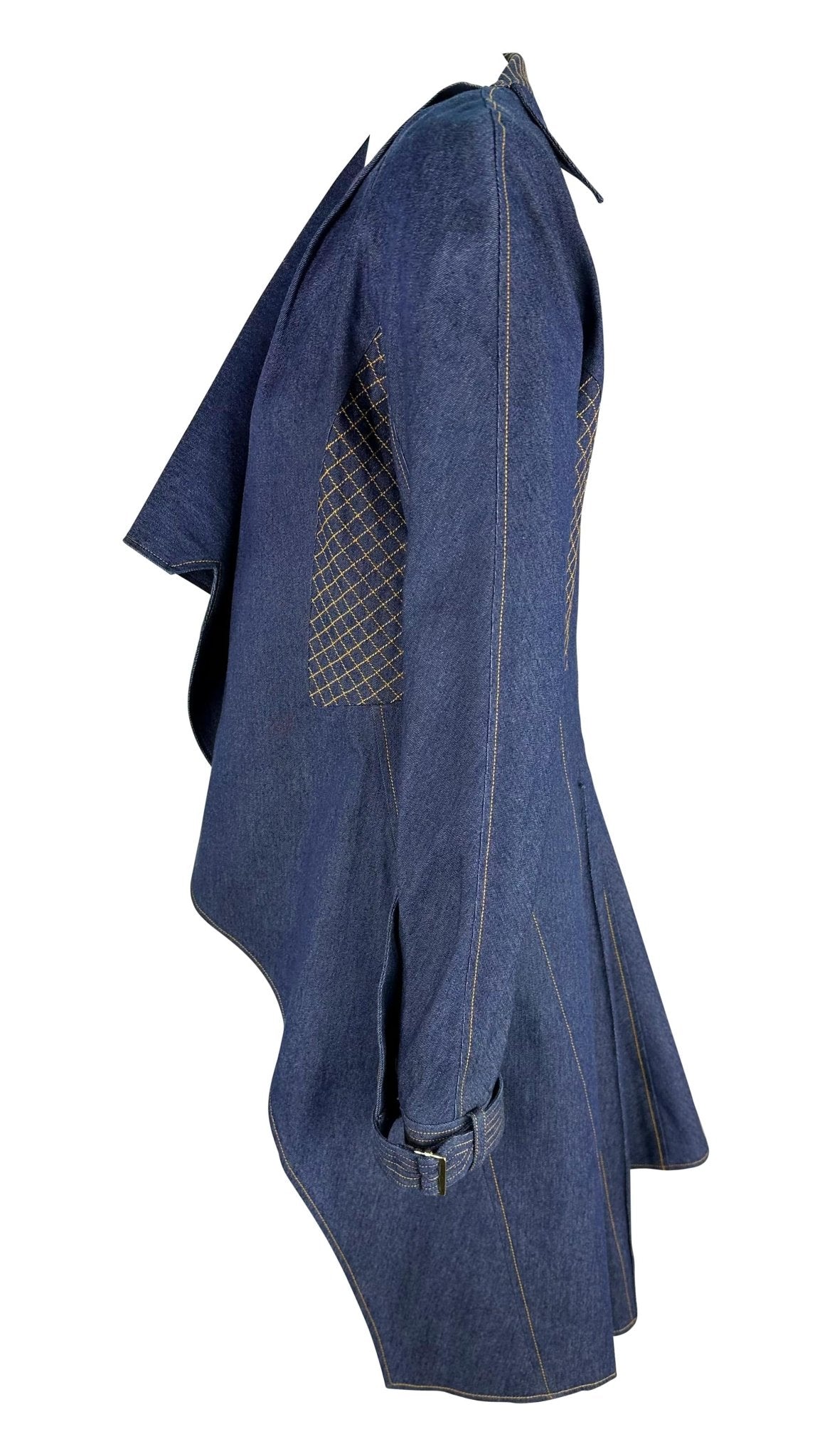 S/S 2000 Christian Dior by John Galliano Asymmetric Denim Blue Jean Coat - RealList