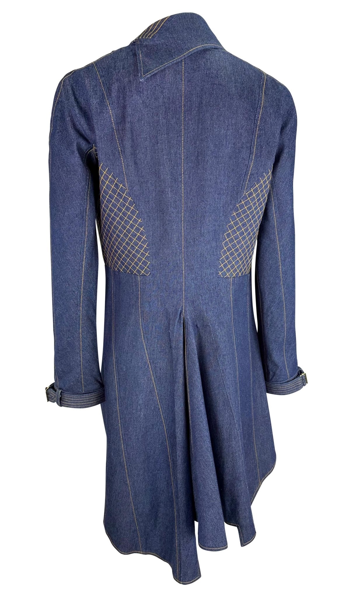 S/S 2000 Christian Dior by John Galliano Asymmetric Denim Blue Jean Coat - RealList