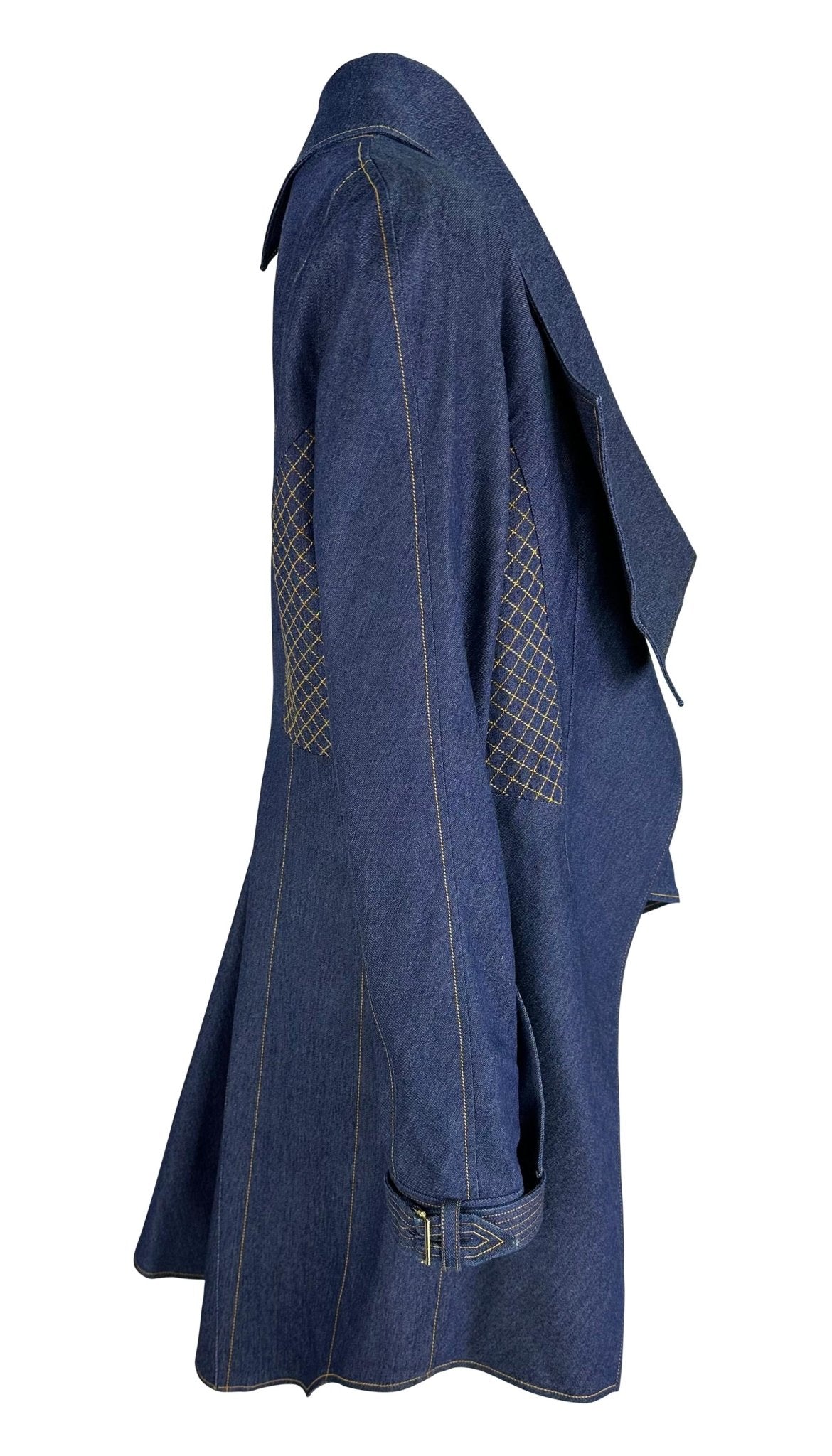 S/S 2000 Christian Dior by John Galliano Asymmetric Denim Blue Jean Coat - RealList