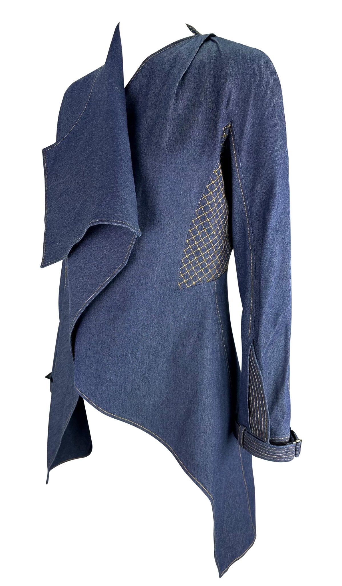 S/S 2000 Christian Dior by John Galliano Asymmetric Denim Blue Jean Coat - RealList