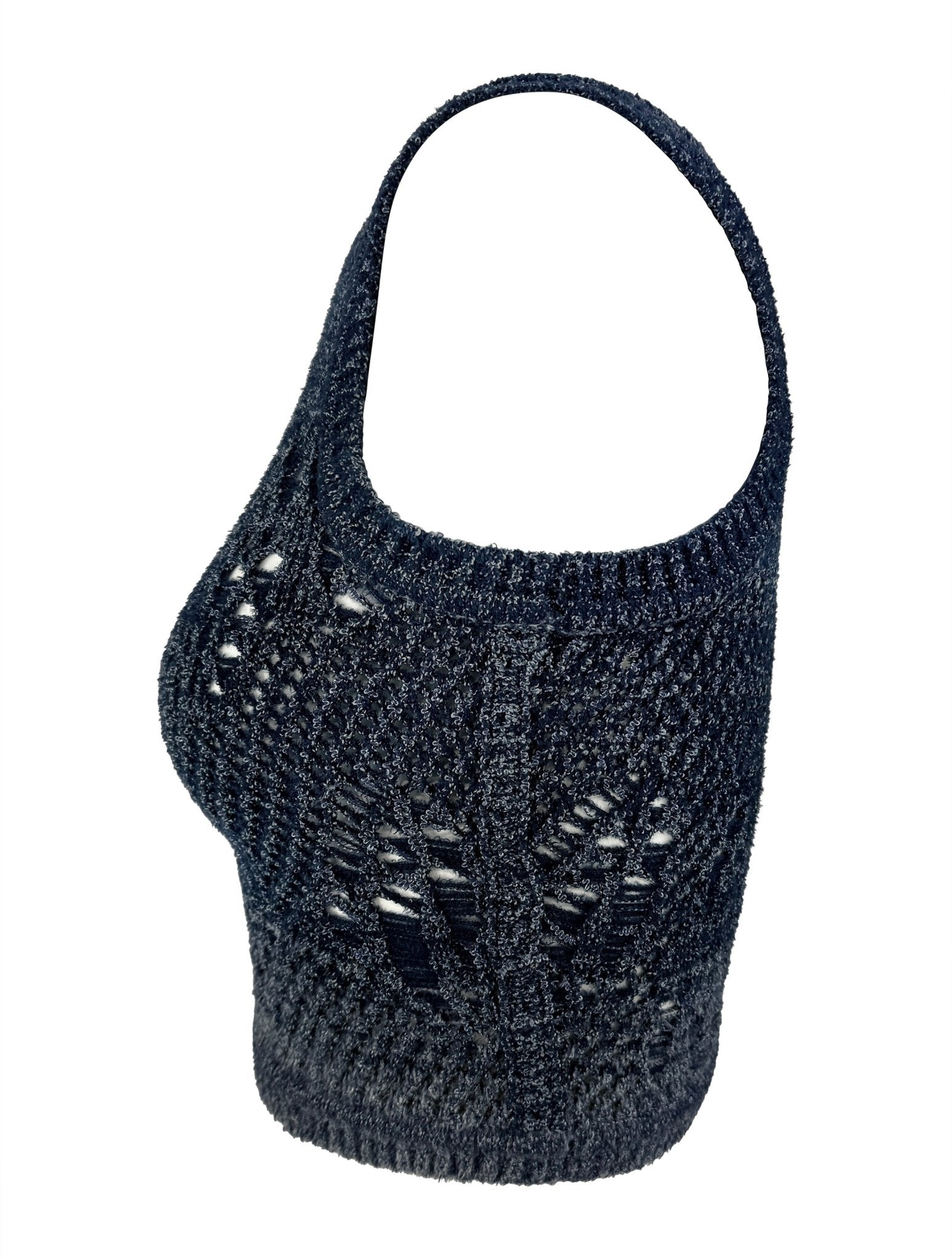 S/S 2000 Christian Dior by John Galliano Blue Sheer Knit Crop Top