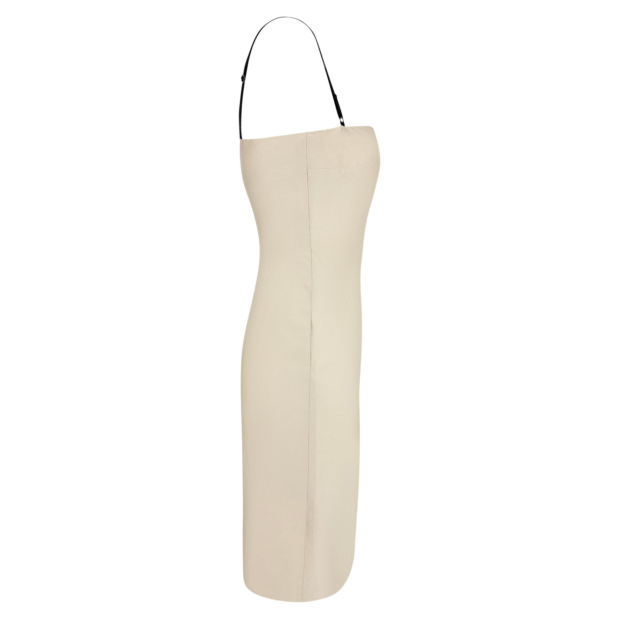 S/S 2000 Dolce & Gabbana Champagne Silk Shantung Bralette Dress - RealList