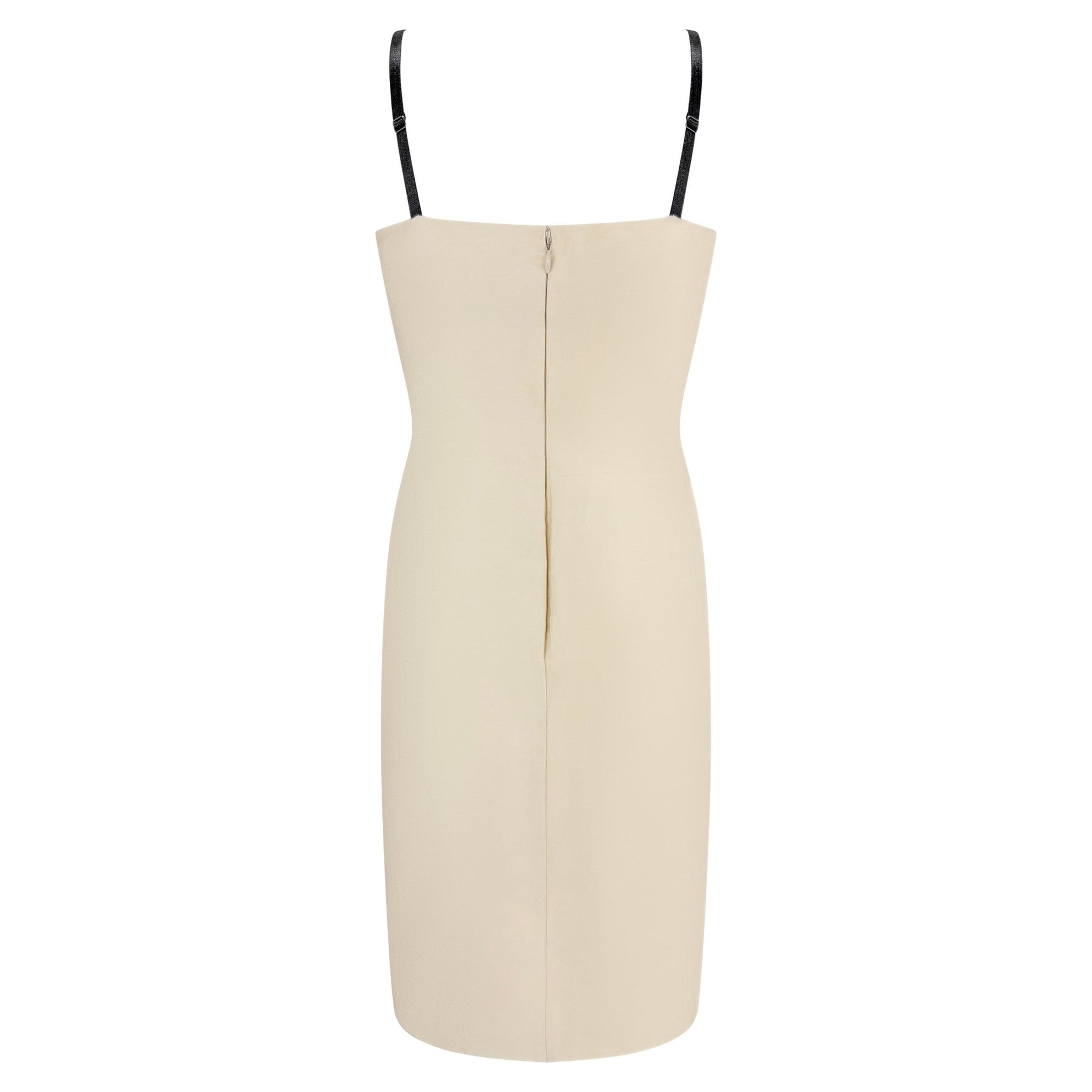 S/S 2000 Dolce & Gabbana Champagne Silk Shantung Bralette Dress - RealList