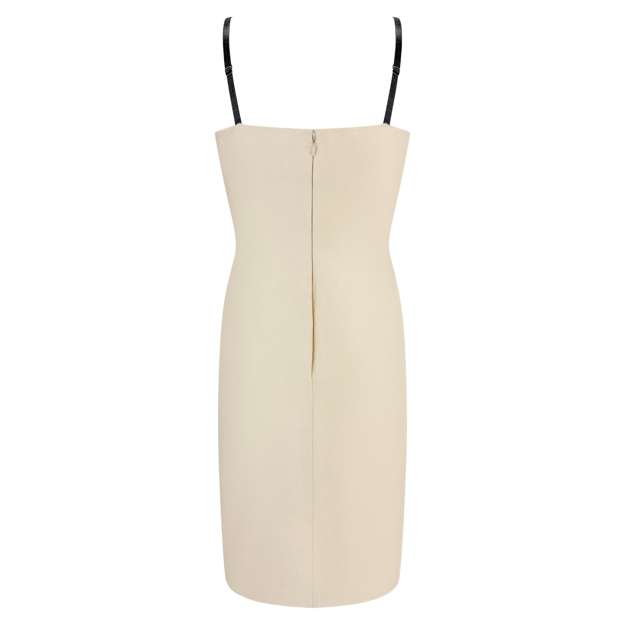 S/S 2000 Dolce & Gabbana Champagne Silk Shantung Bralette Dress - RealList