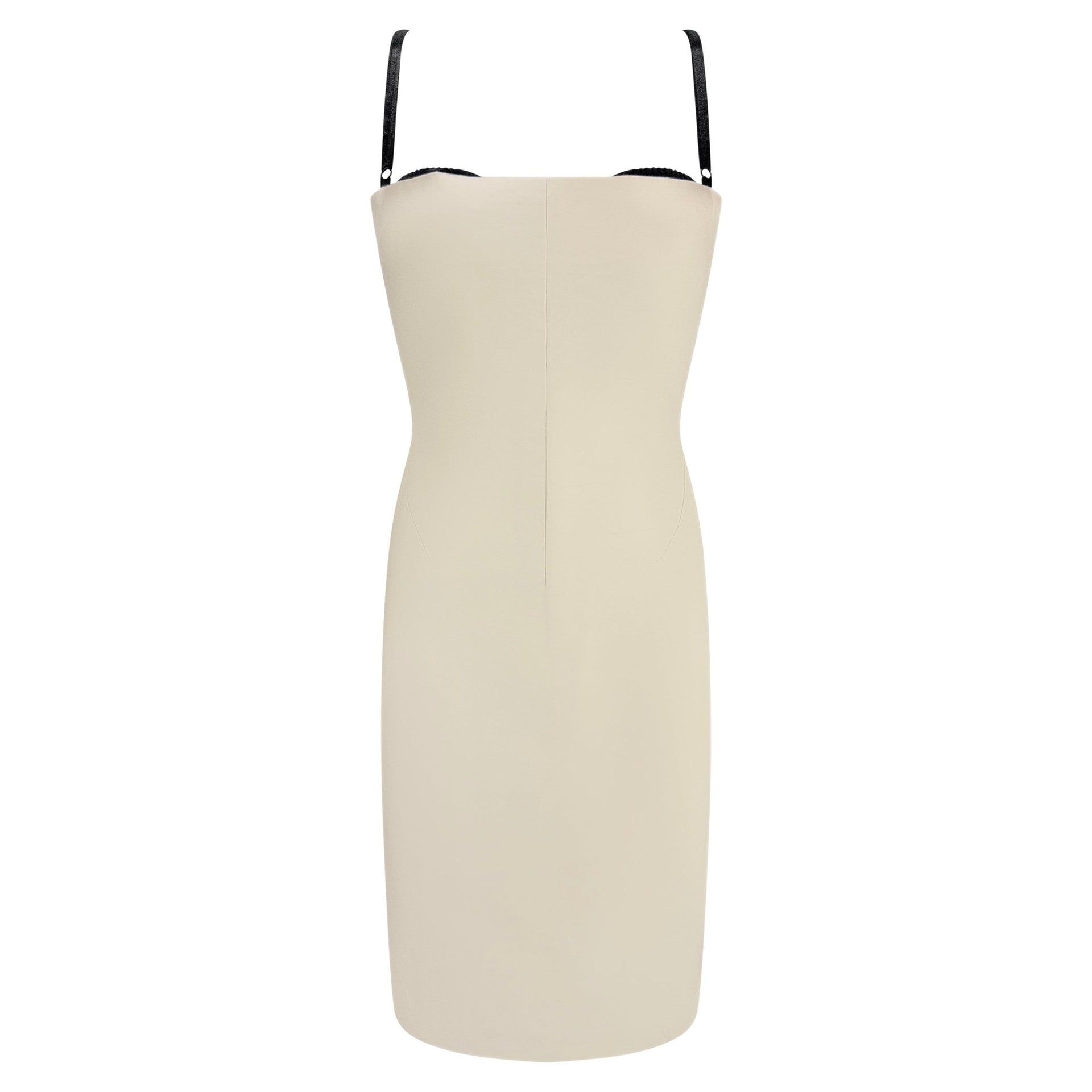 S/S 2000 Dolce & Gabbana Champagne Silk Shantung Bralette Dress - RealList